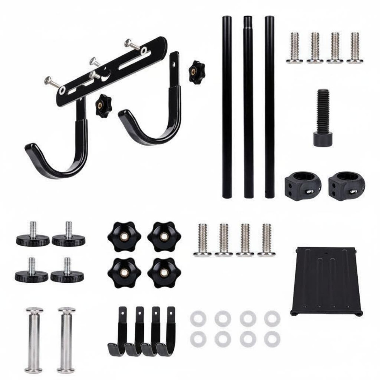 Double Cycle Hanger Adjustable Hooks Standing Bike Stand Space Saving Athletic Gear Storage for Garage, Apartment