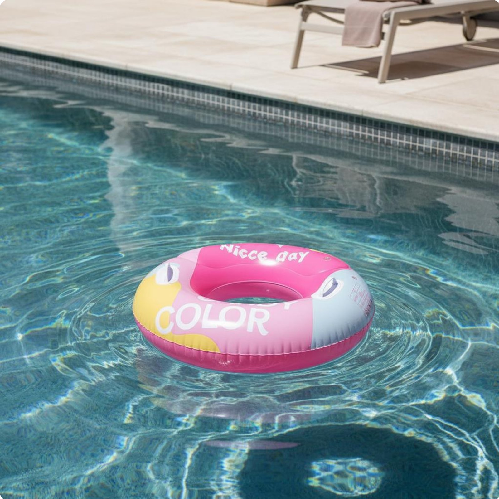 Inflatable Swimming Collar Thickened Material Pool Flotation Device Tube