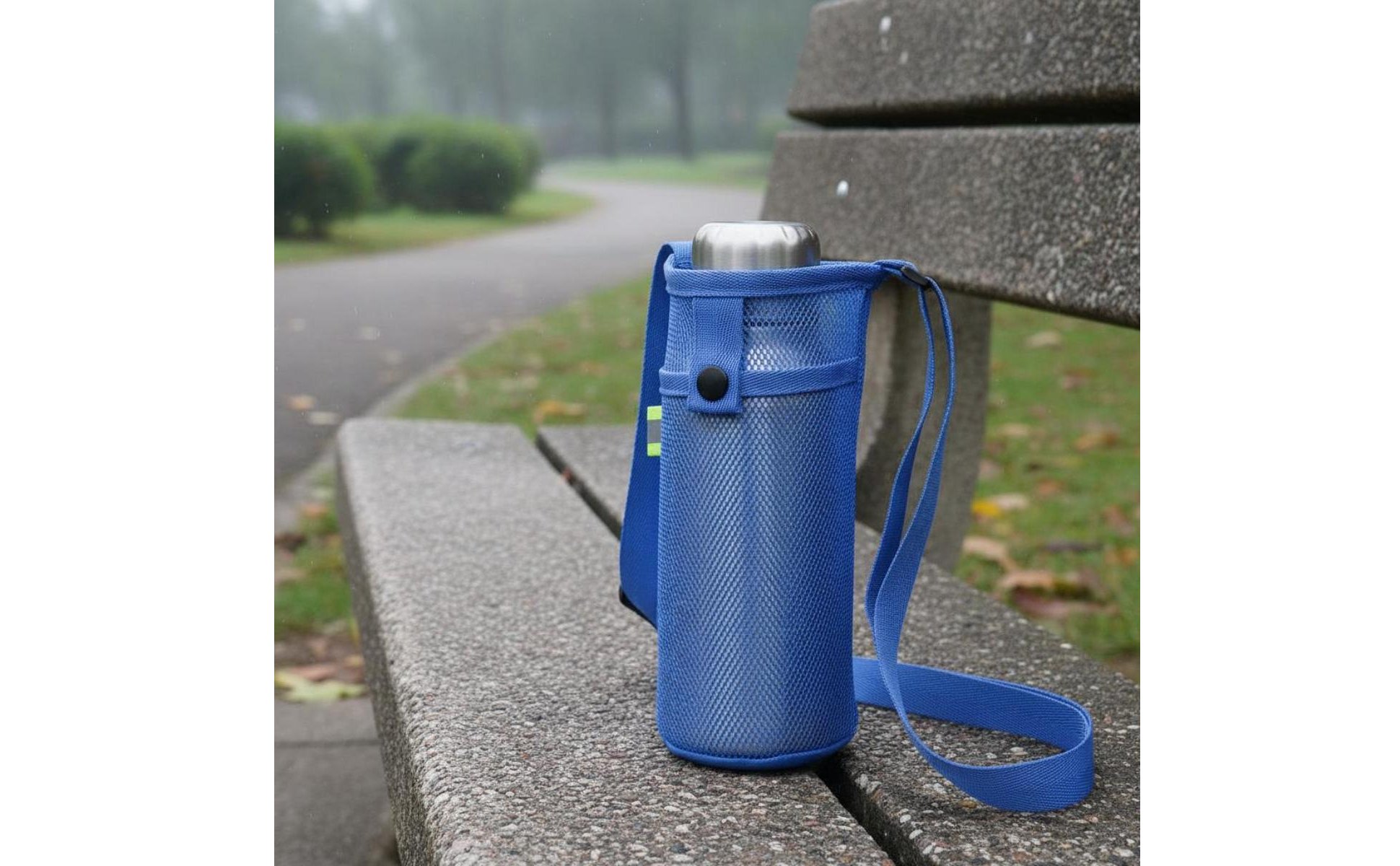 Water Bottle Sling with Phone Pocket Hands-Unrestricted Mesh Water Bottle Bag