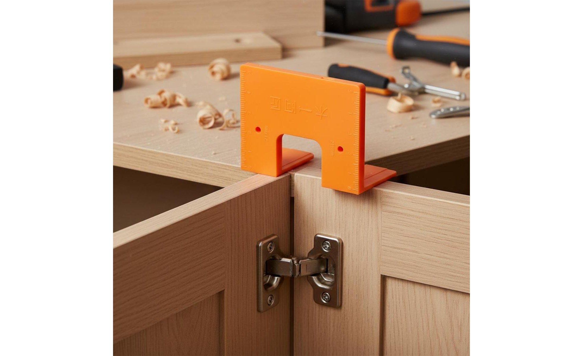 Scharnier Montagelehre magnetisch 2mm Türspalt Lehre präzise Positionierung