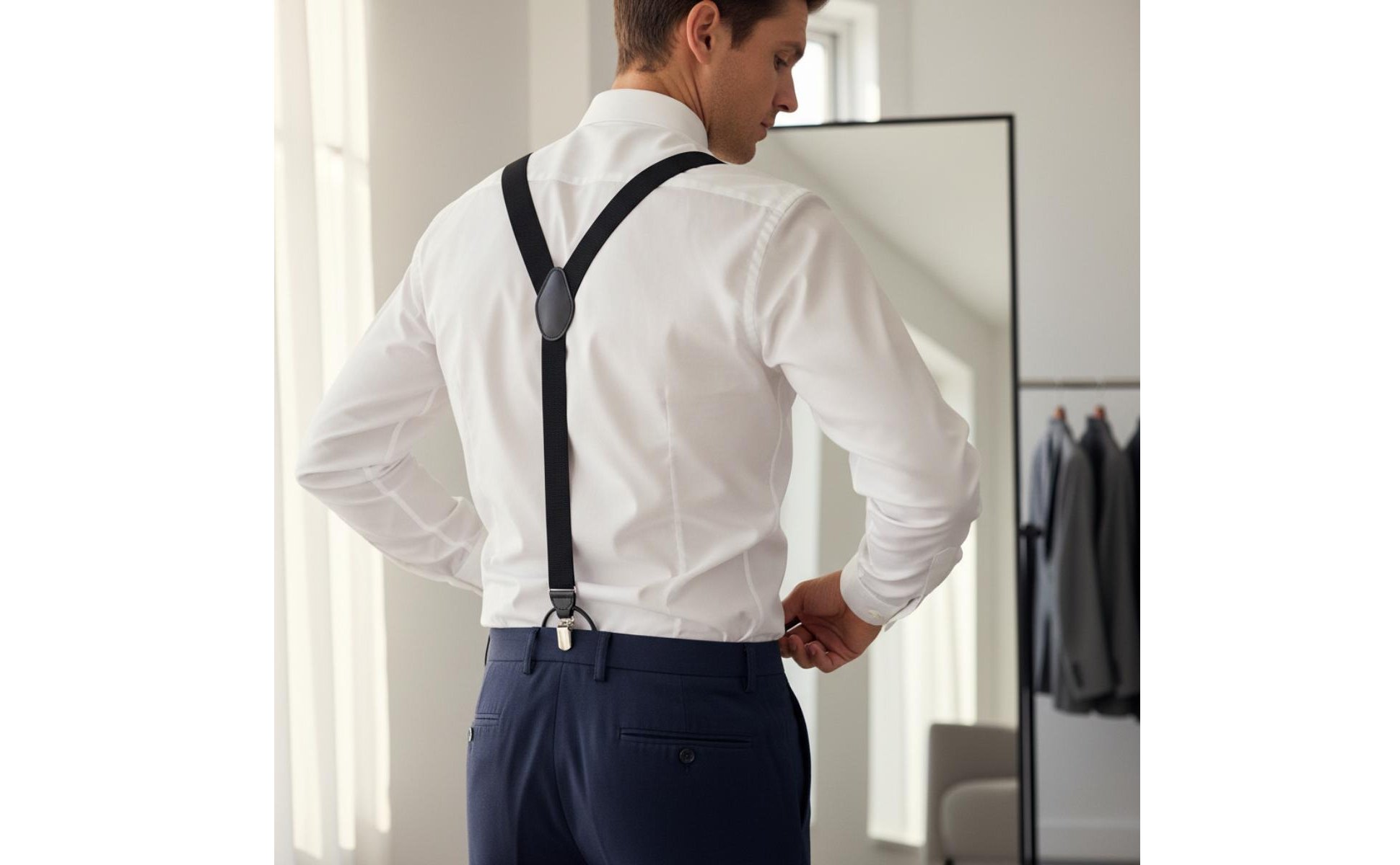 Bretelle Uomo con Asole Elasticizzate Bretelle Elastiche a Y Regolabili