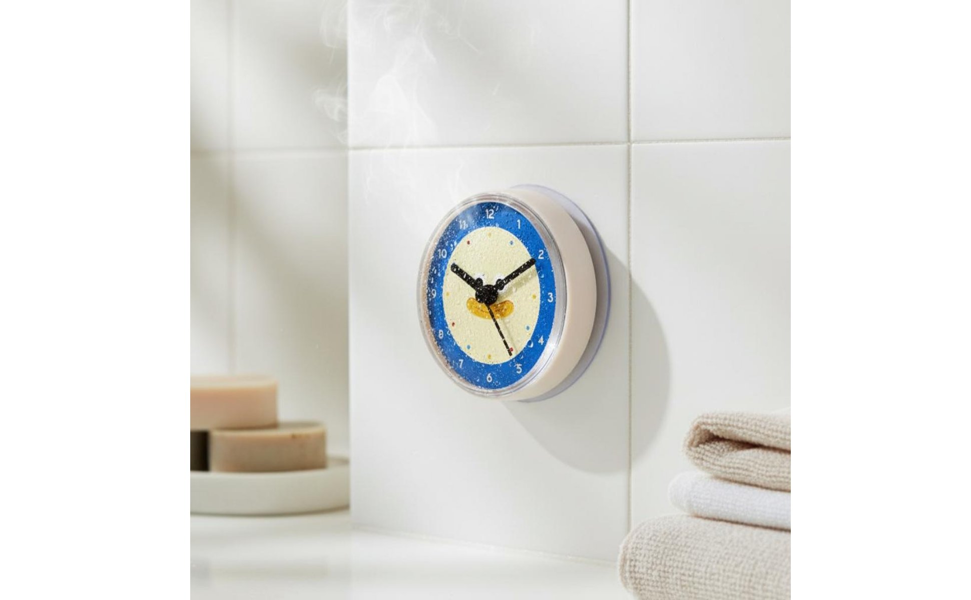 Cute Duck Clock Cartoon Design Waterproof Bathroom Clock Fog-Proof for Bedroom