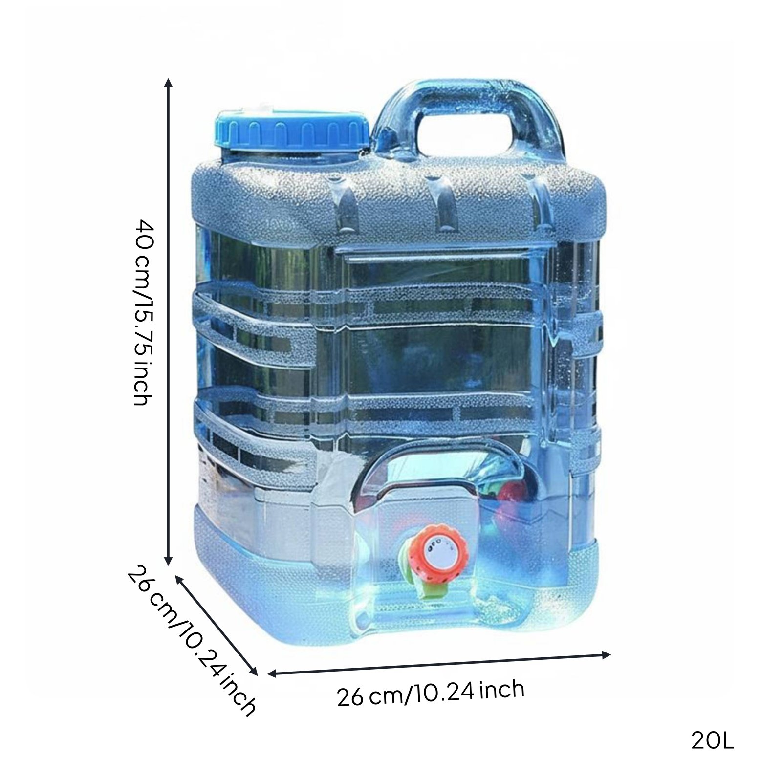 Portable Water Container Reusable Large Capacity Water Carrier Food-Grade Material for Road Trips