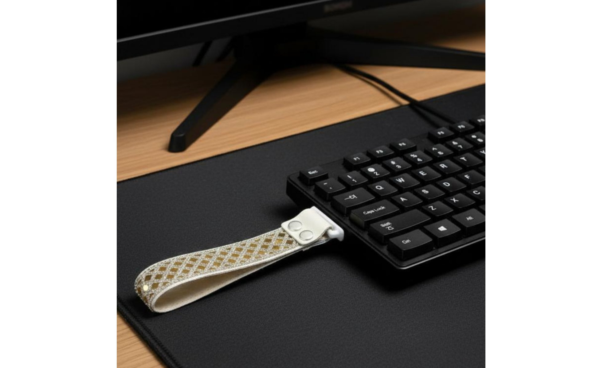 Dragonne Décorative Clavier Design Floral Ruban Clavier à Cristal pour Joueurs