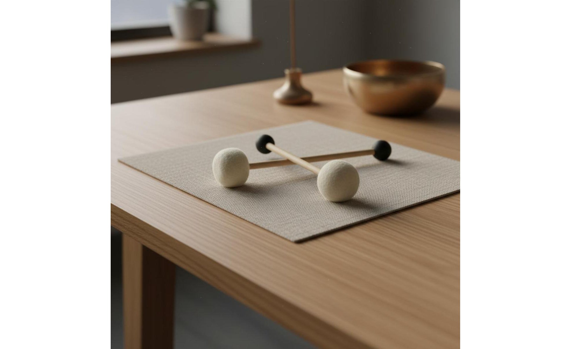 Double-Headed Singing Bowl Mallet for Meditation, Sound Healing
