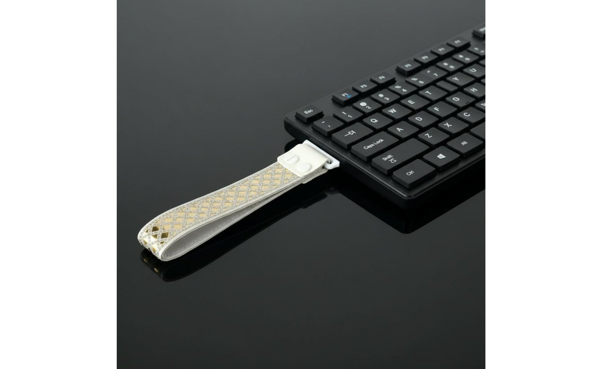 Dragonne Décorative Clavier Design Floral Ruban Clavier à Cristal pour Joueurs