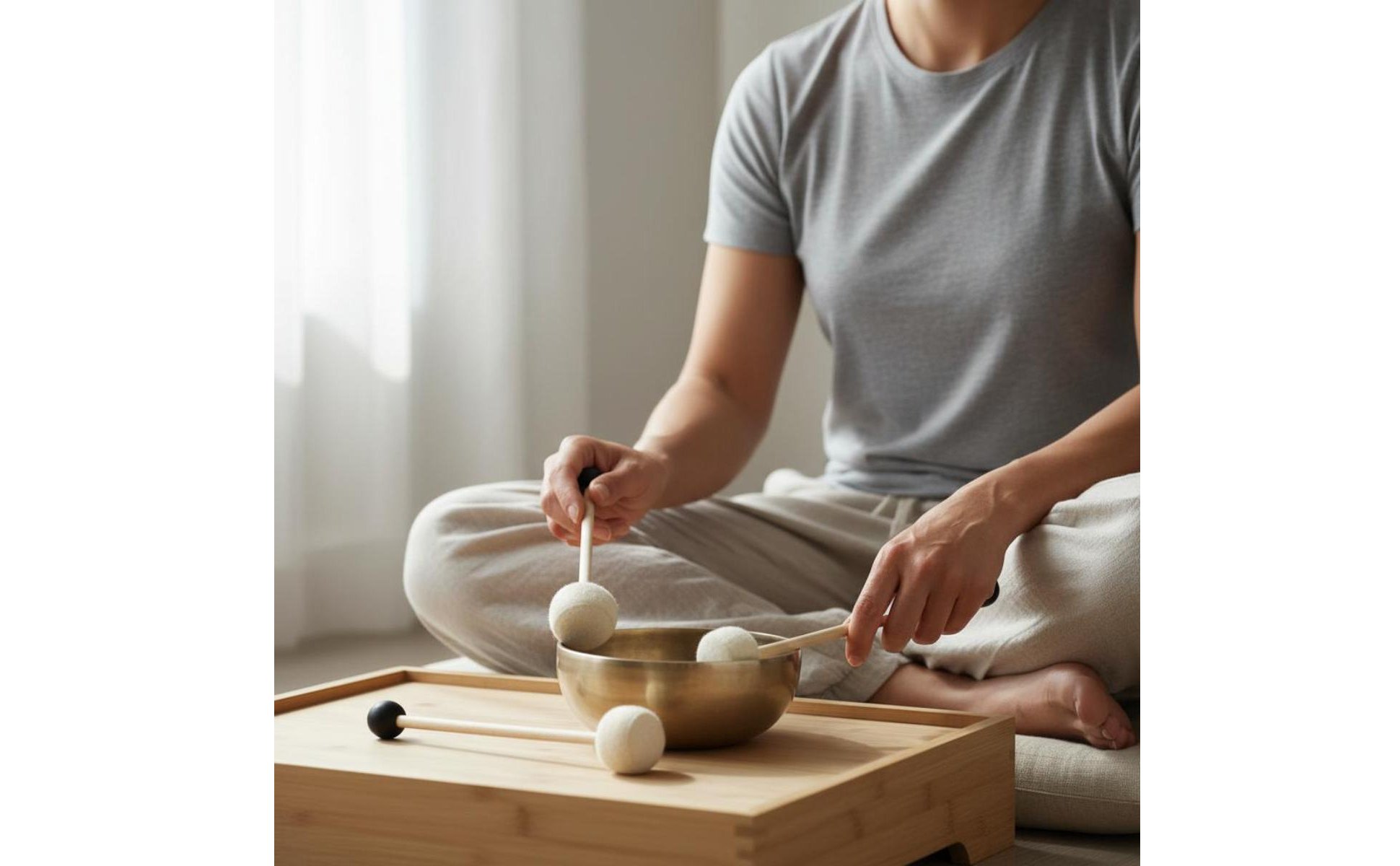 Double-Headed Singing Bowl Mallet for Meditation, Sound Healing
