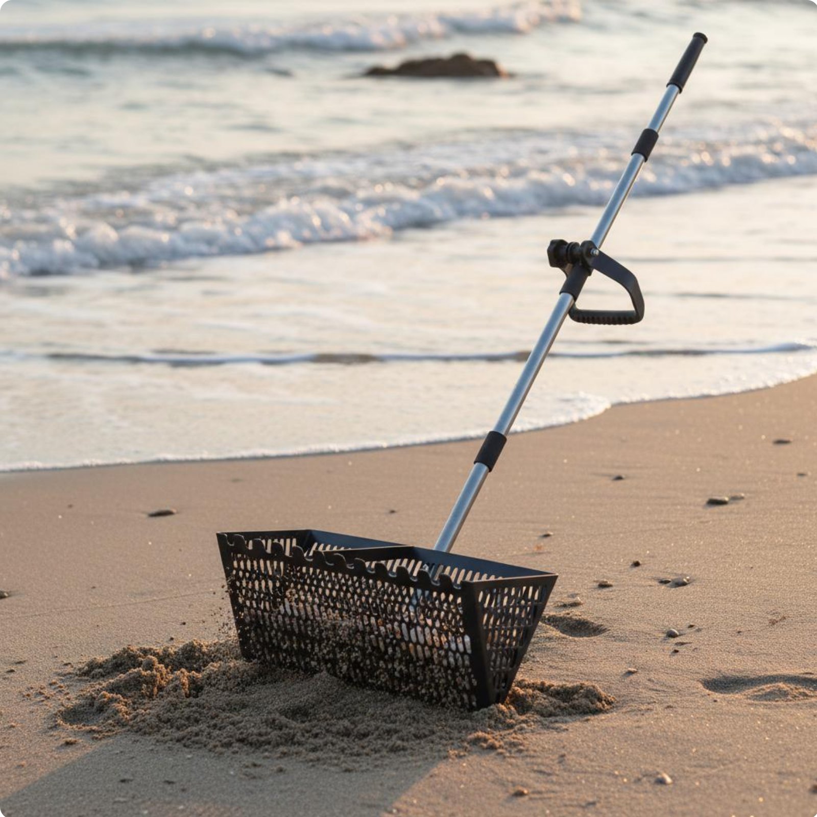Metal Beachcombing Scoop Rust-Proof Treasure Sifter Heavy Duty