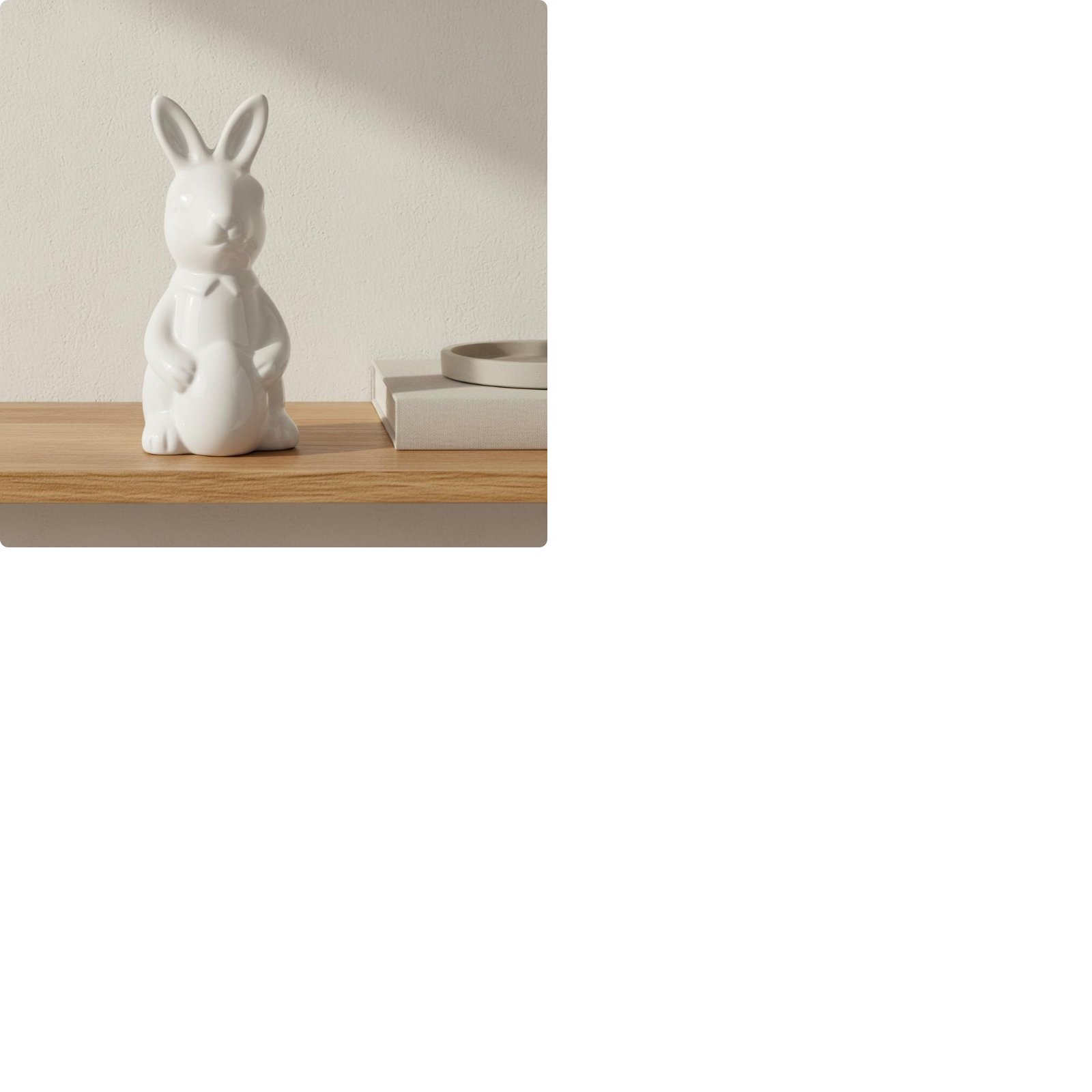 Kaninchen-Statue aus Keramikware minimalistisch Tierfigur handgefertigt