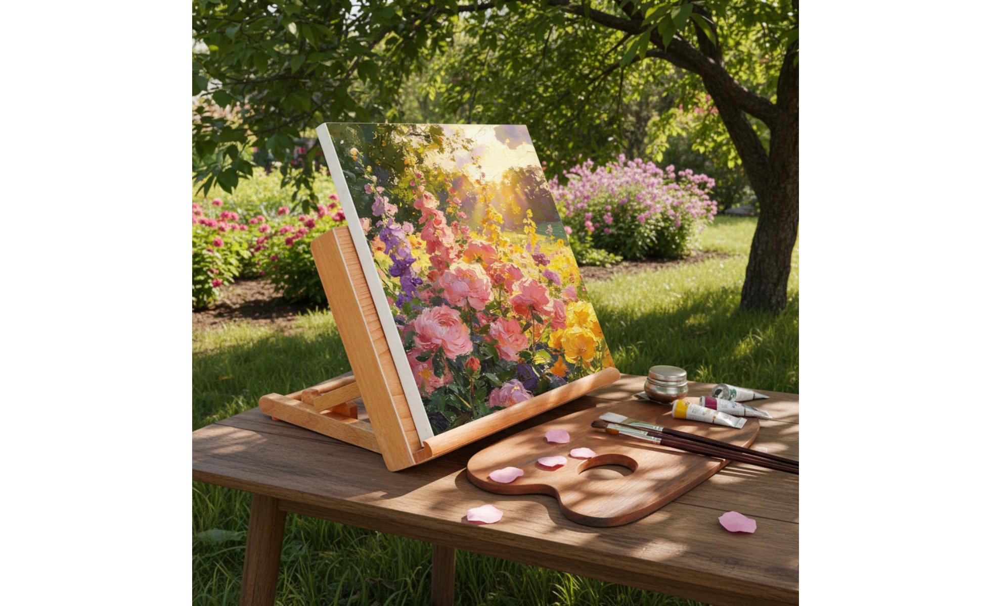 Wooden Desktop Easel Foldable Portable Beech Wood Art Stand for Beginners