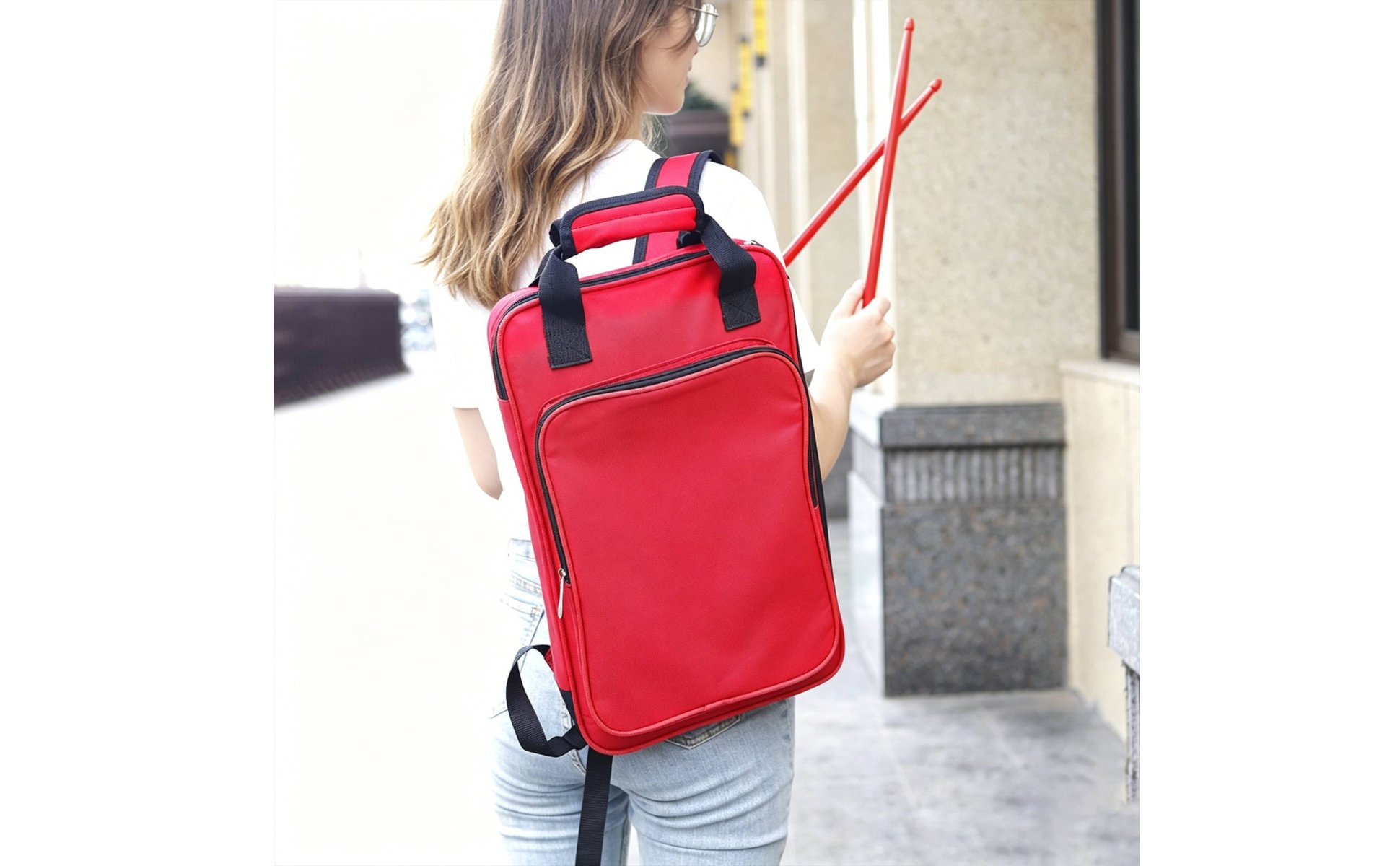 Drum Stick Bag Long-Lasting Oxford Cloth Drumstick Backpack 2-Way Carry
