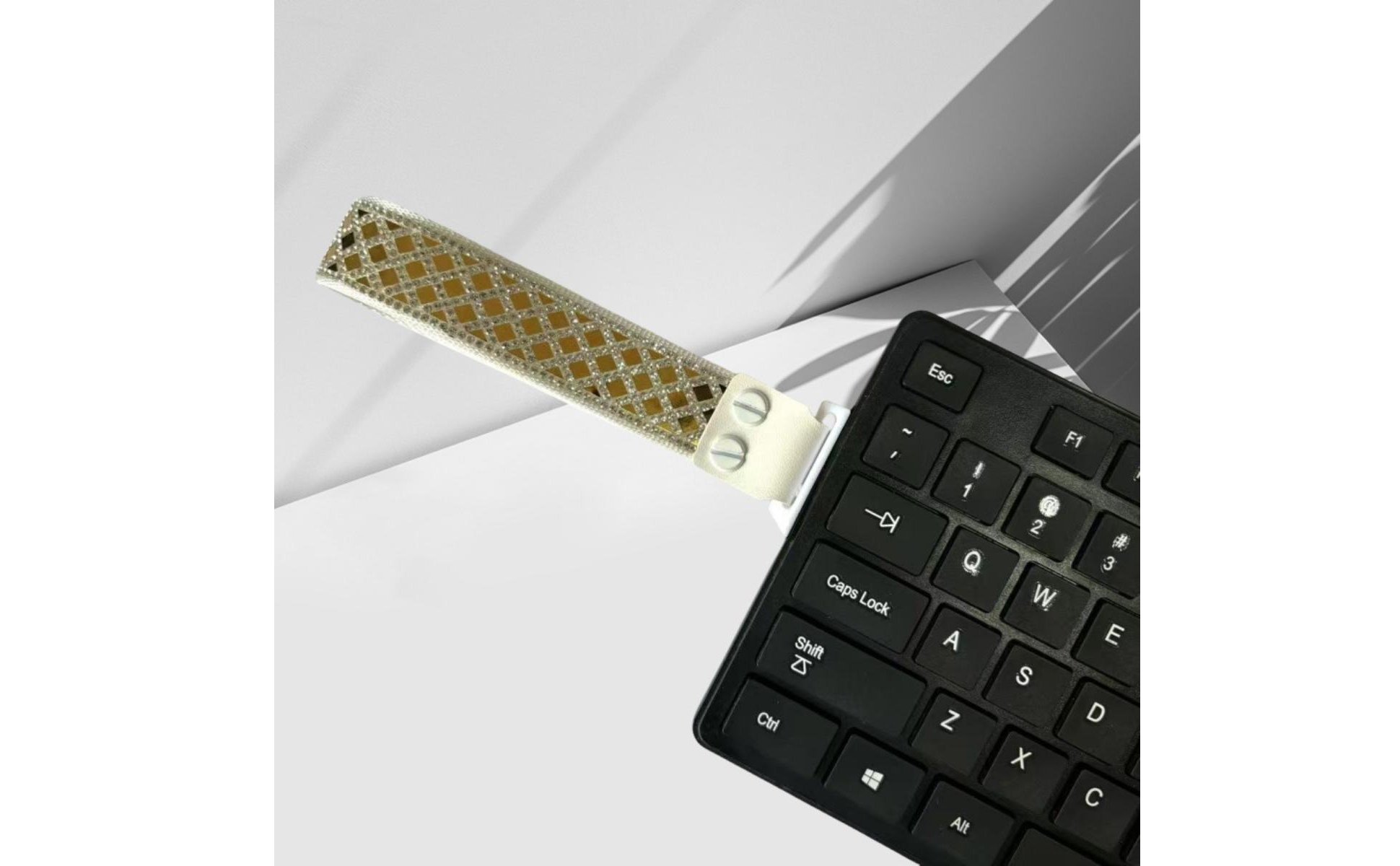 Dragonne Décorative Clavier Design Floral Ruban Clavier à Cristal pour Joueurs