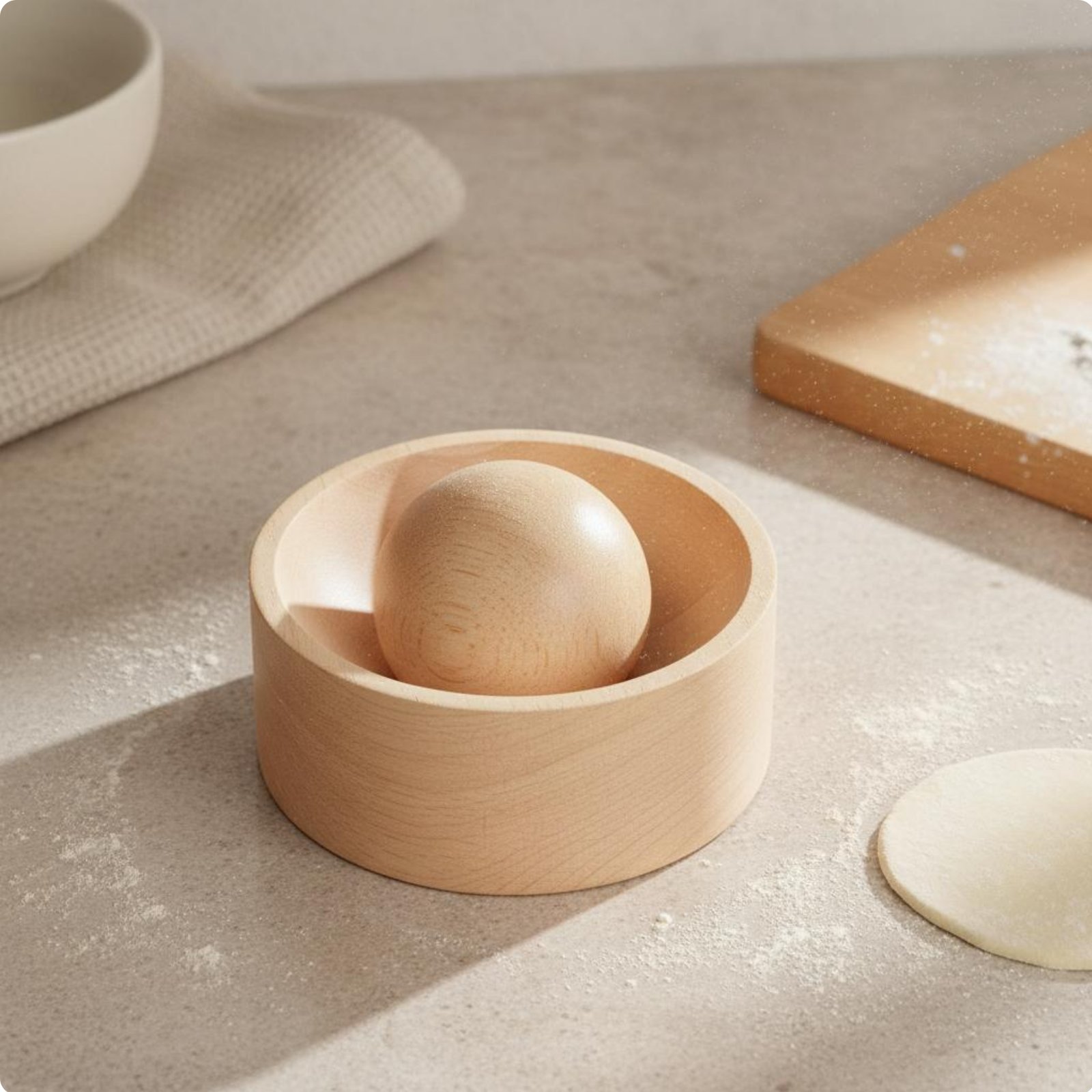 Wooden Dumpling Wrapper Press Quick Shaping Wooden Pastry Presser Polished