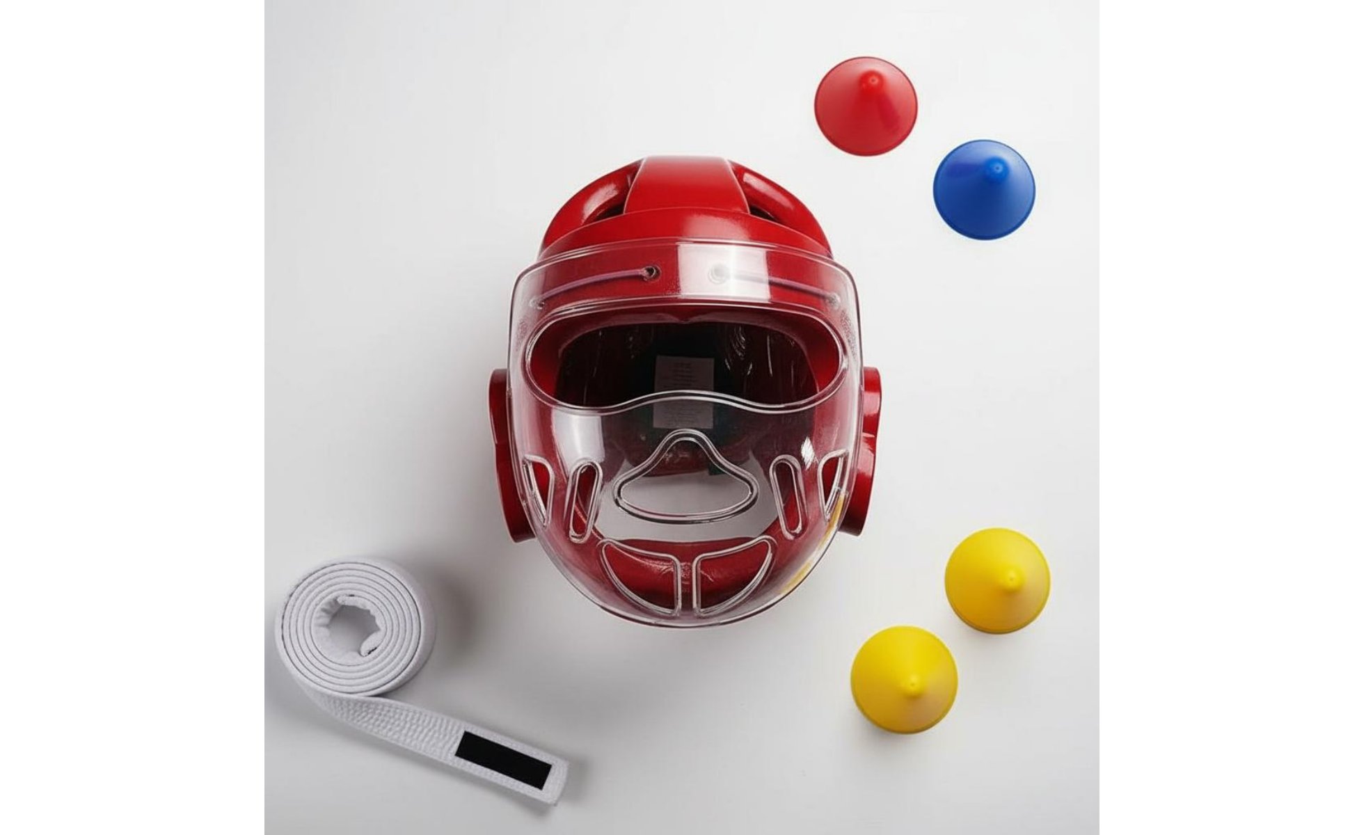 Taekwondo Sparring Helmet Cheek and Chin Protection for Competition, Beginners