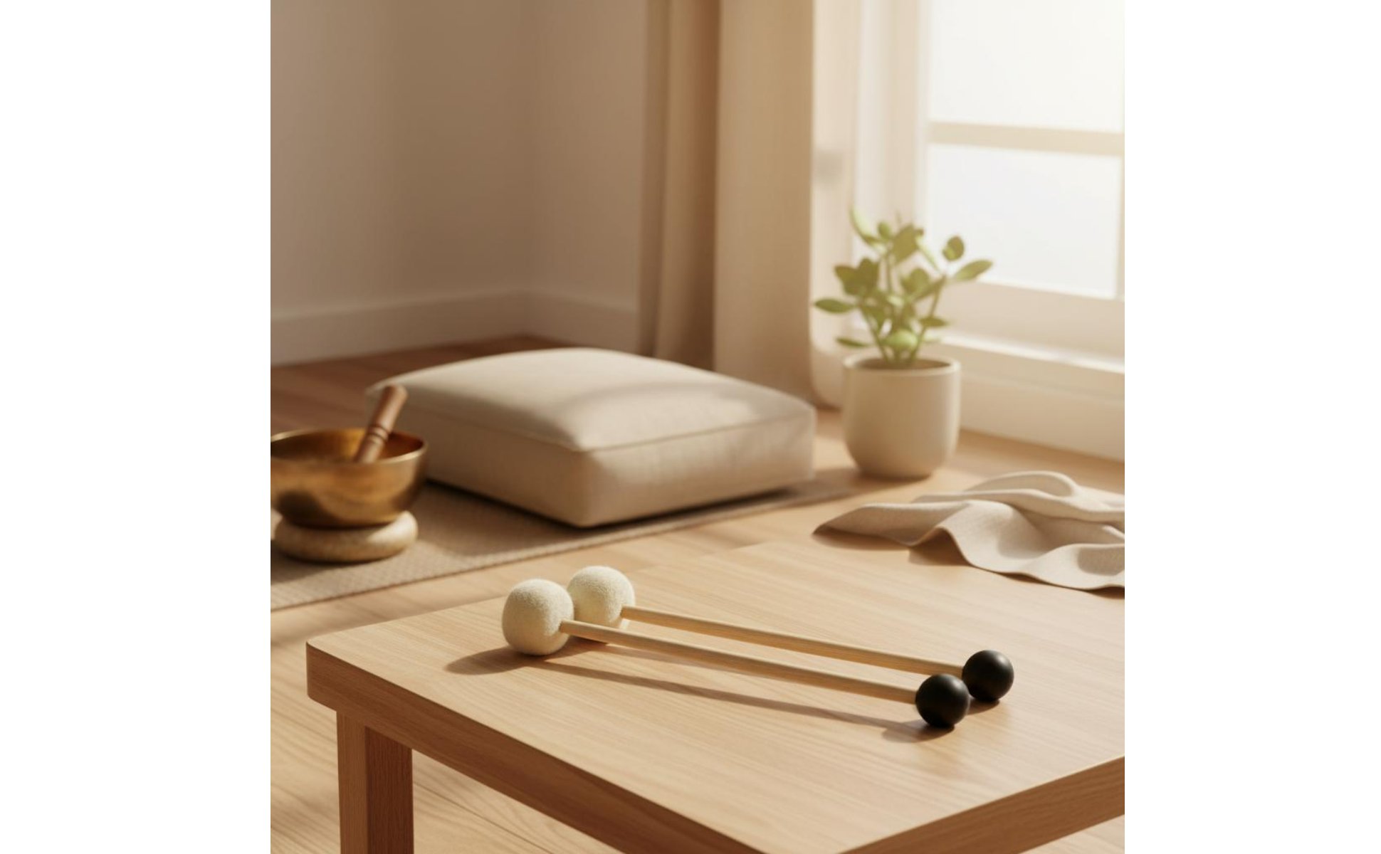 Double-Headed Singing Bowl Mallet for Meditation, Sound Healing