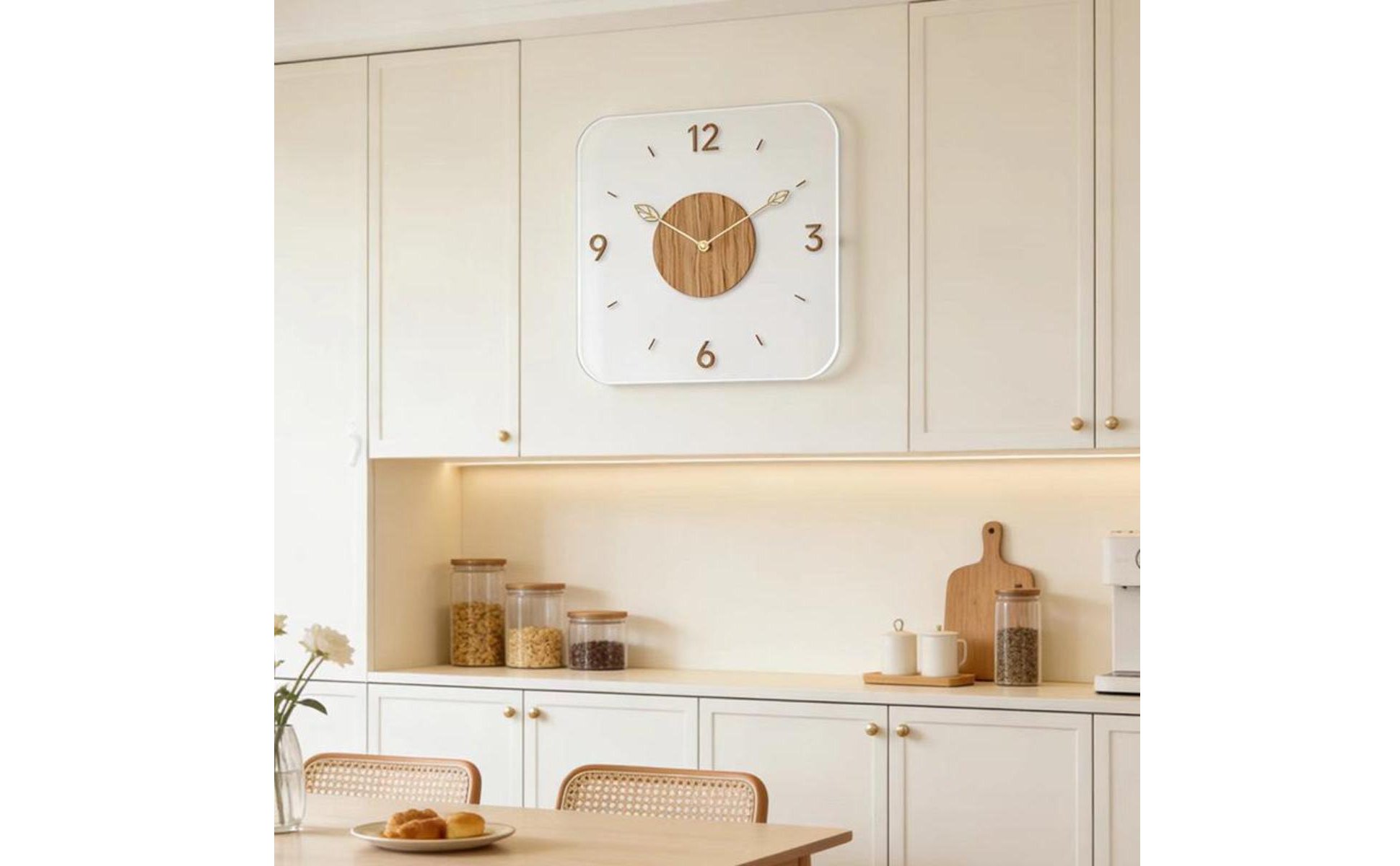 Floating Number Wall Clock Non-Ticking for Living Room, Bedroom