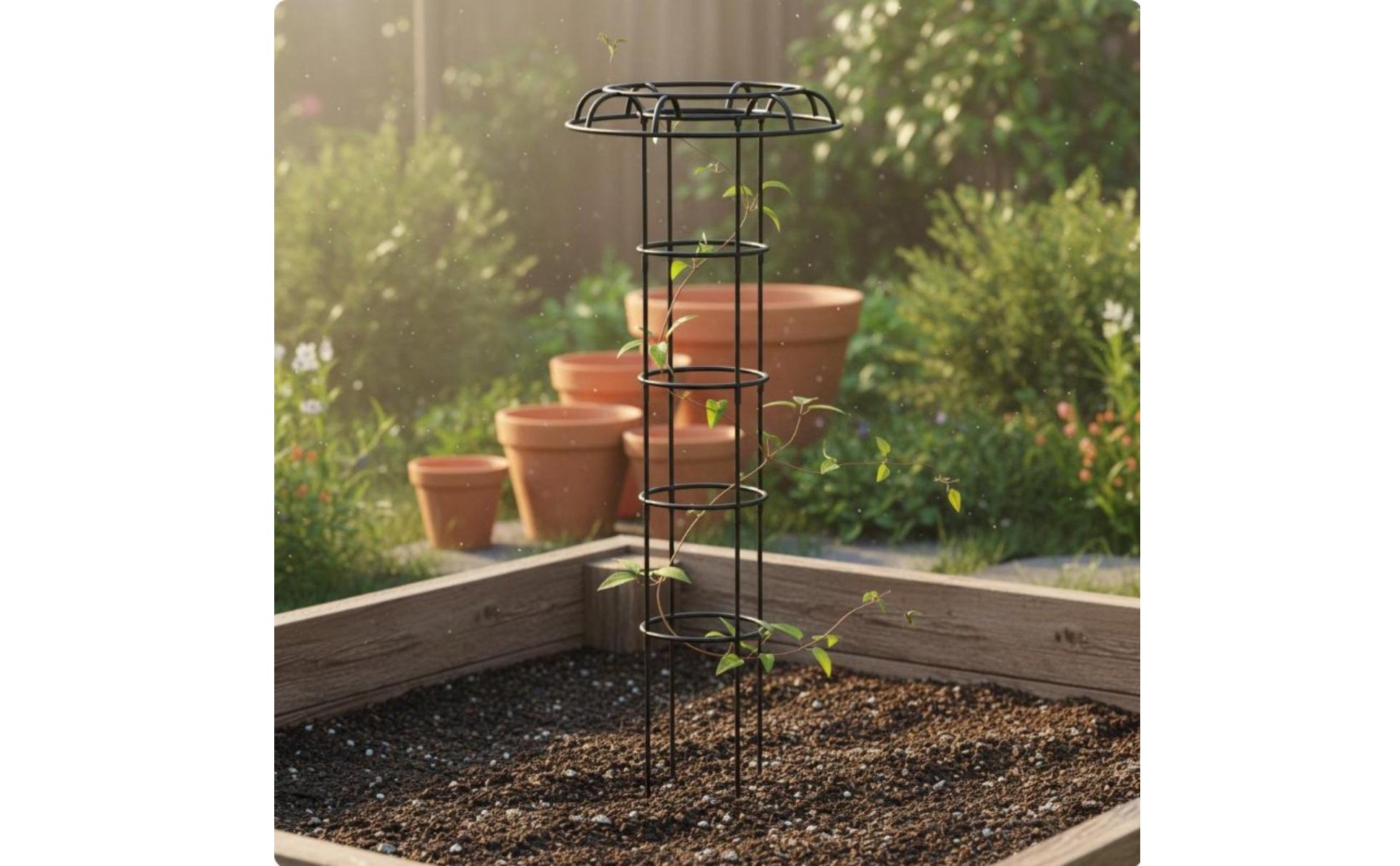 Toadstool Top Plant Support Weather Resistant Umbrella Plant Trellis Easy