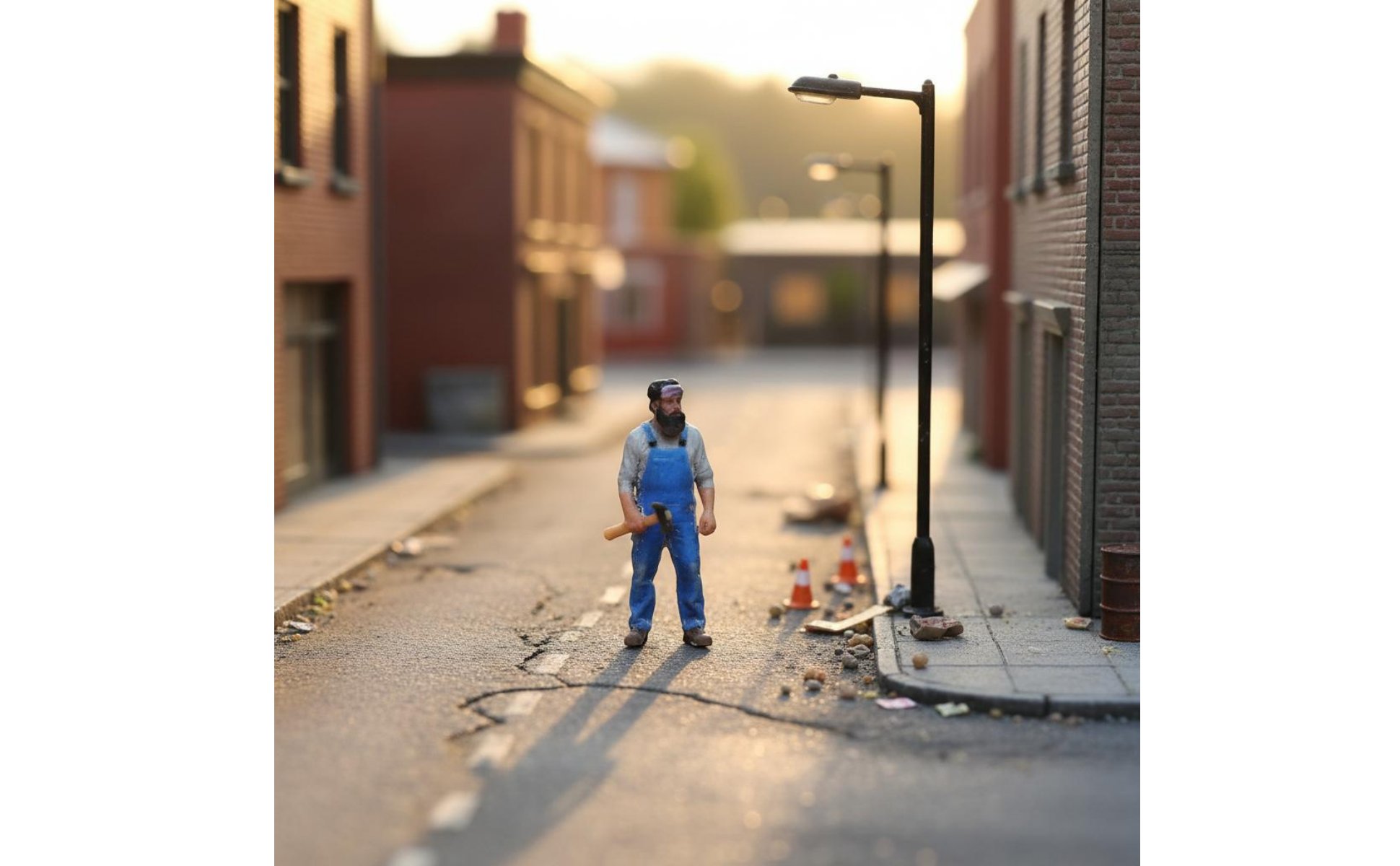 1/64 Scale Worker Figure 3D Printed 1/64 Scale People Model Highly Detailed