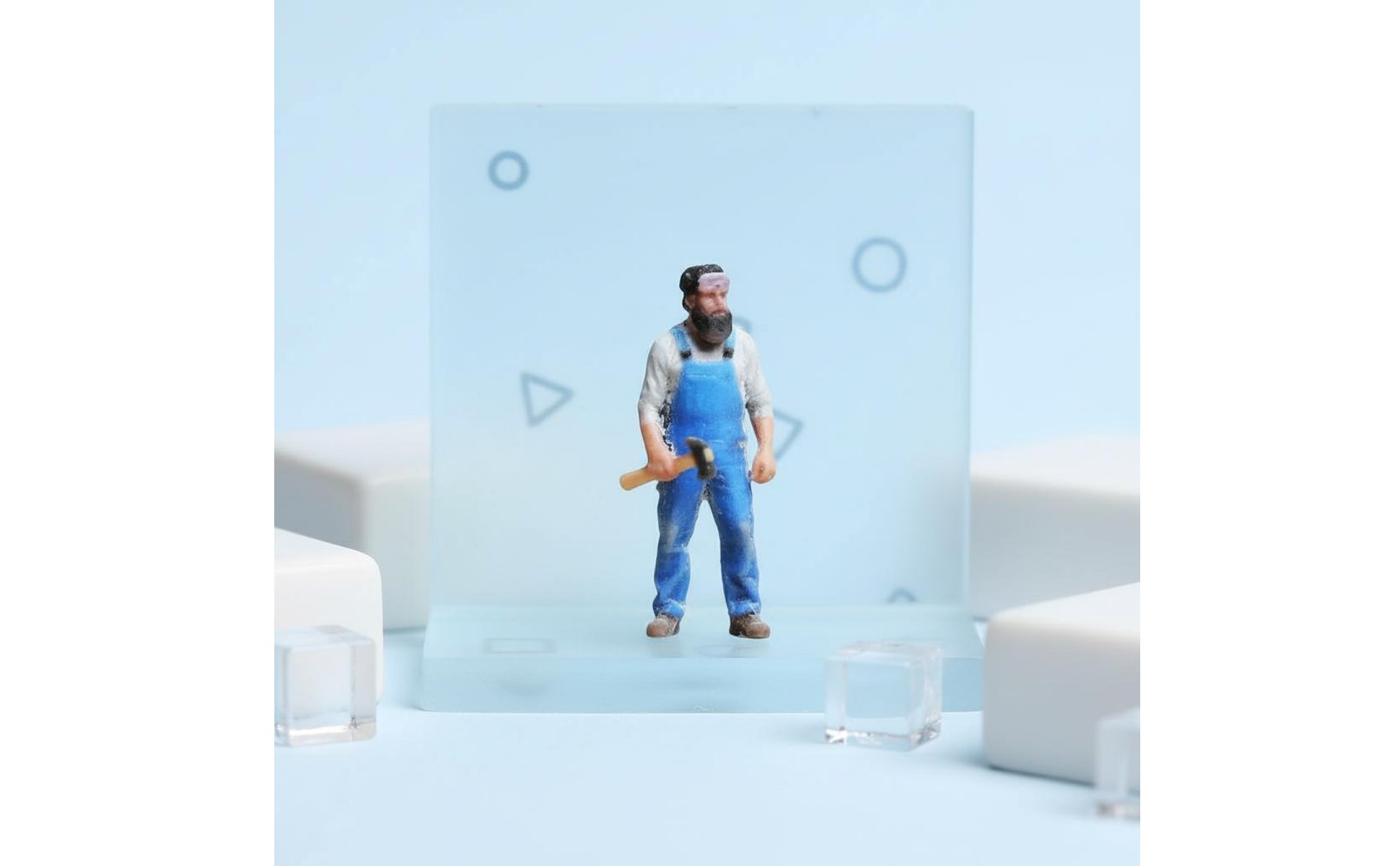 1/64 Scale Worker Figure 3D Printed 1/64 Scale People Model Highly Detailed
