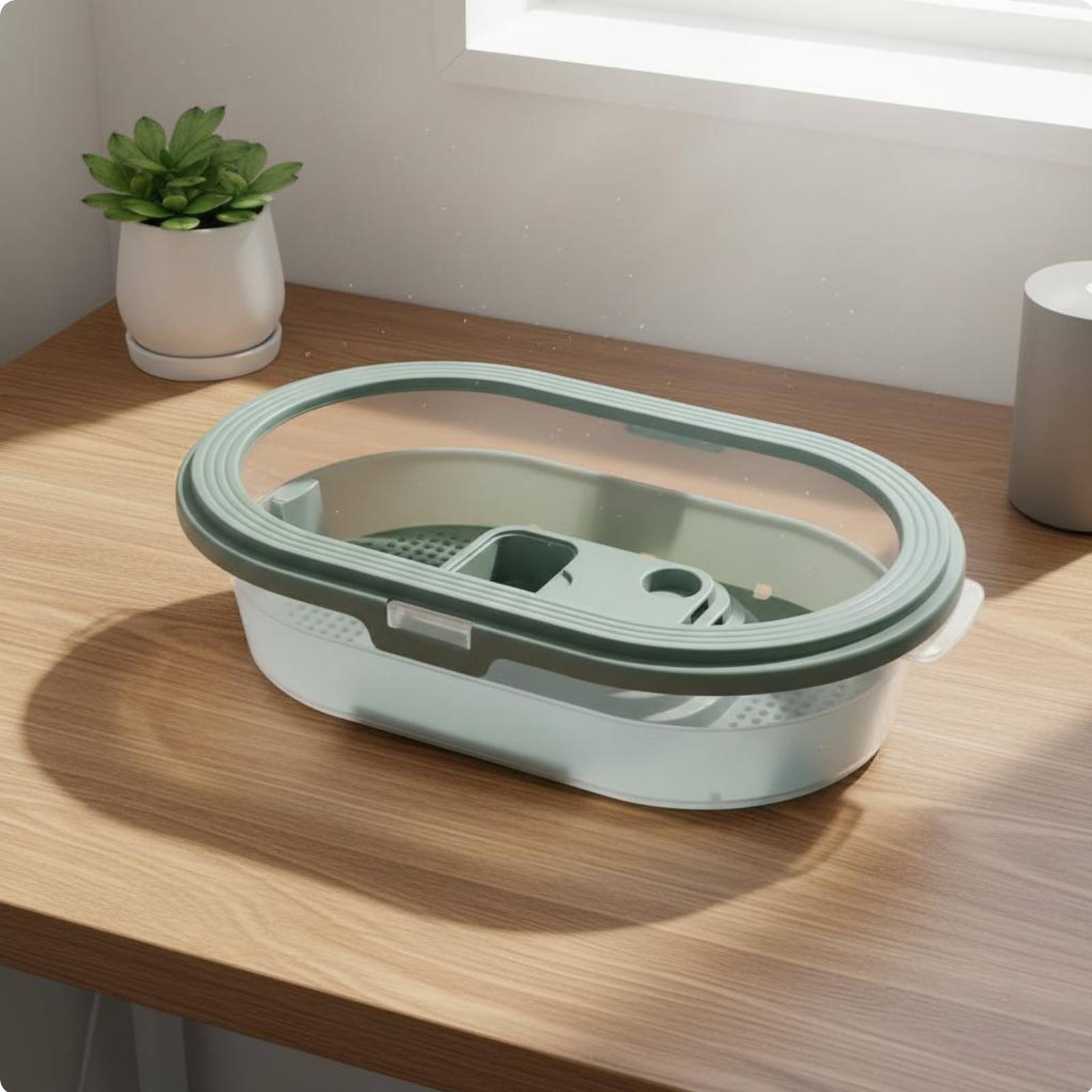 Amphibious Turtle Habitat Waste Separation Design for Indoor