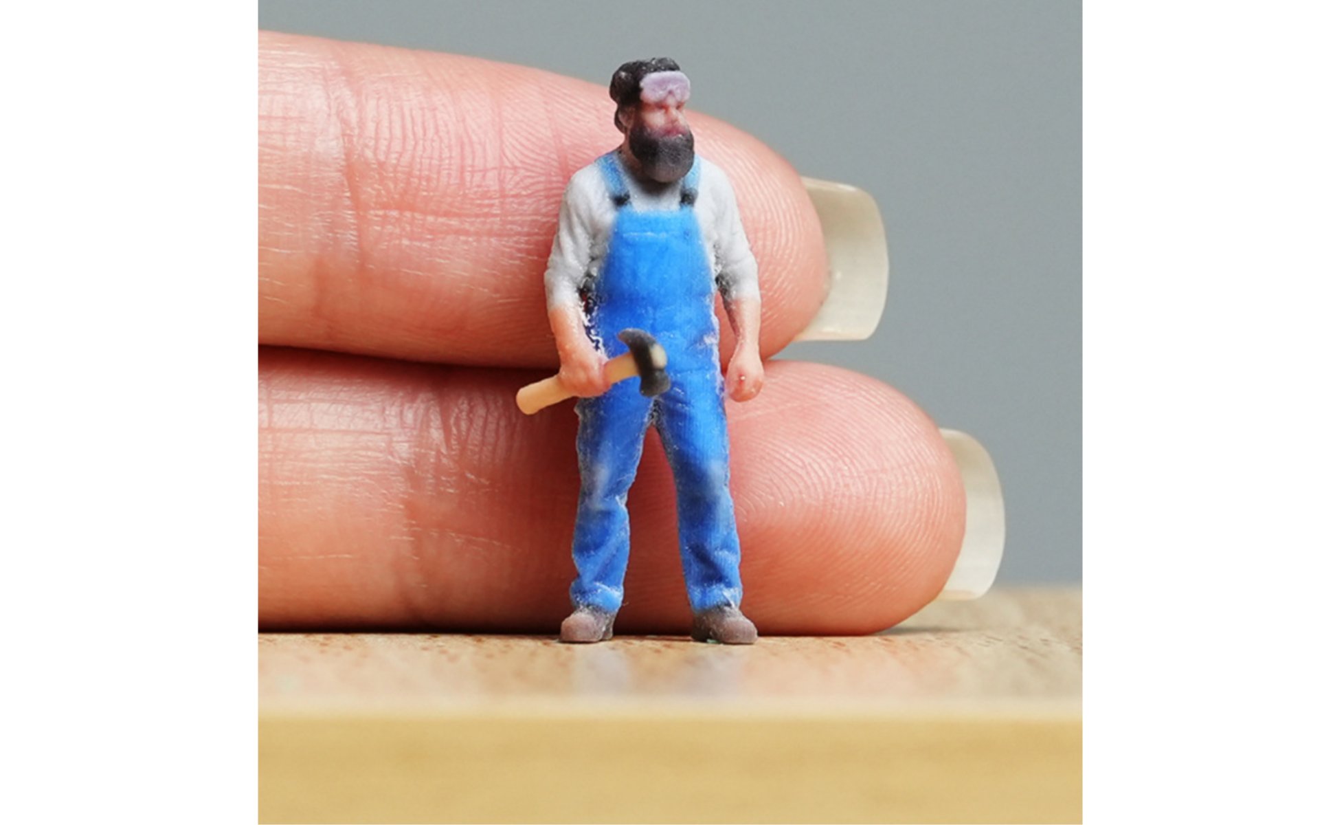 1/64 Scale Worker Figure 3D Printed 1/64 Scale People Model Highly Detailed