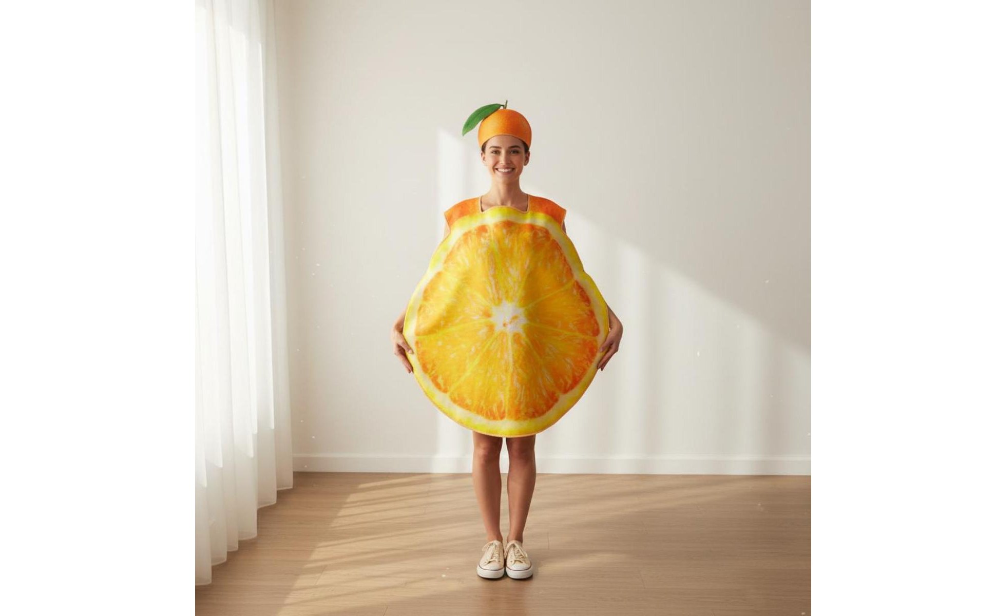 Orange Slice Costume Realistic Design Funny Orange Outfit 3D Effect for Adults