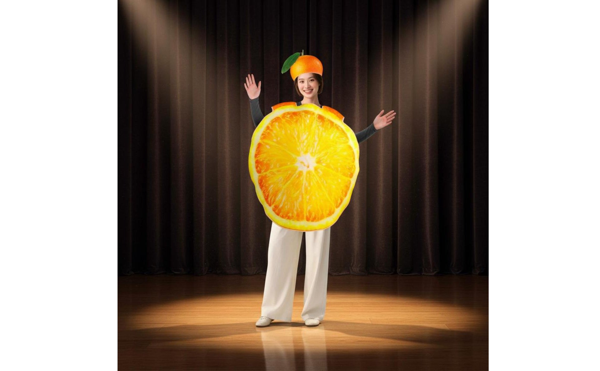 Orange Slice Costume Realistic Design Funny Orange Outfit 3D Effect for Adults