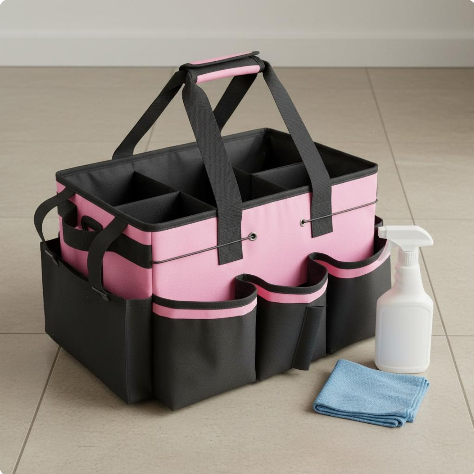 Putzmittel-Organizer mit Griffen mehrere Taschen für Garten, Heimwerker