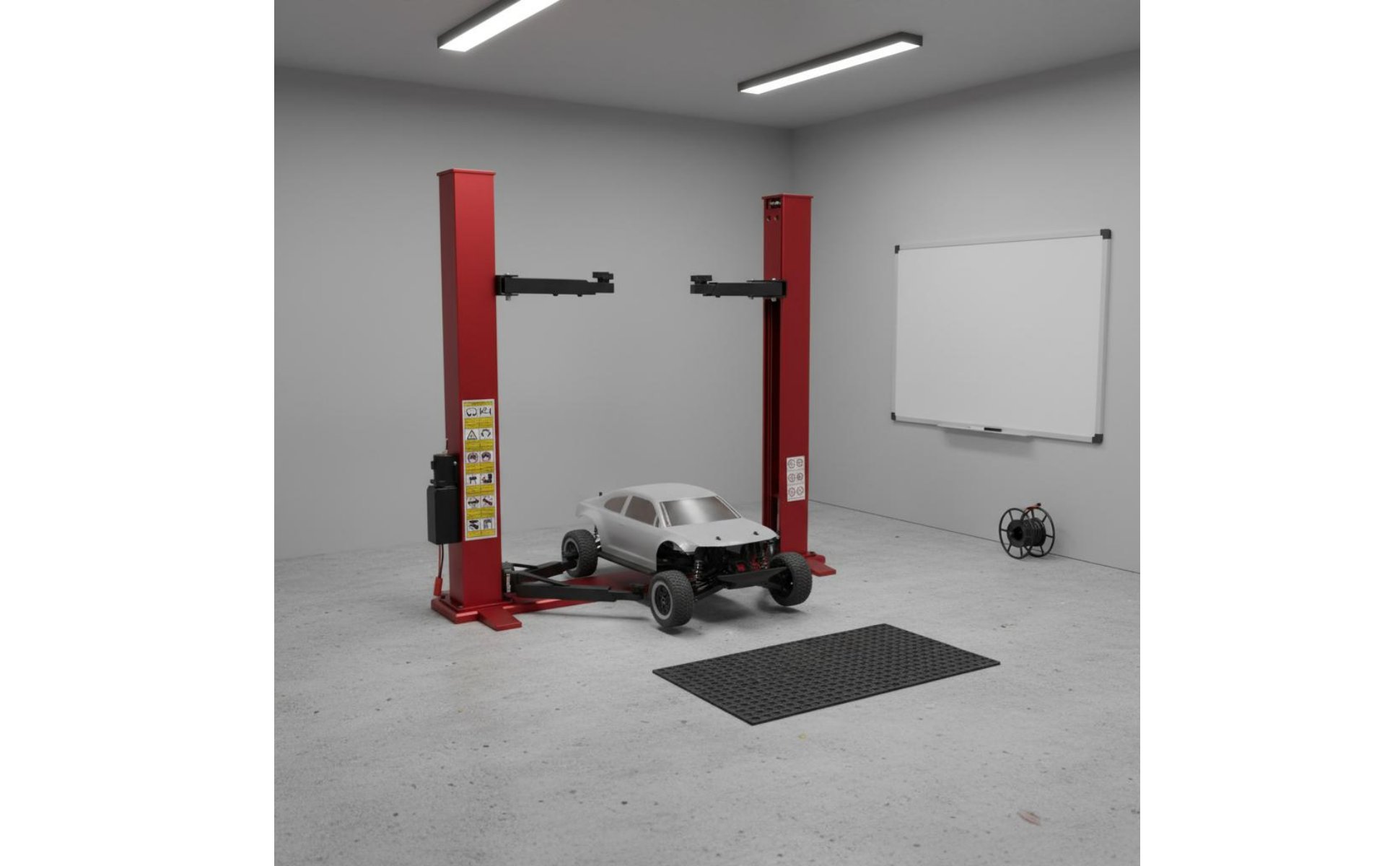RC Car Repair Lift Realistic Simulation for Garage Display Scene, Display Case