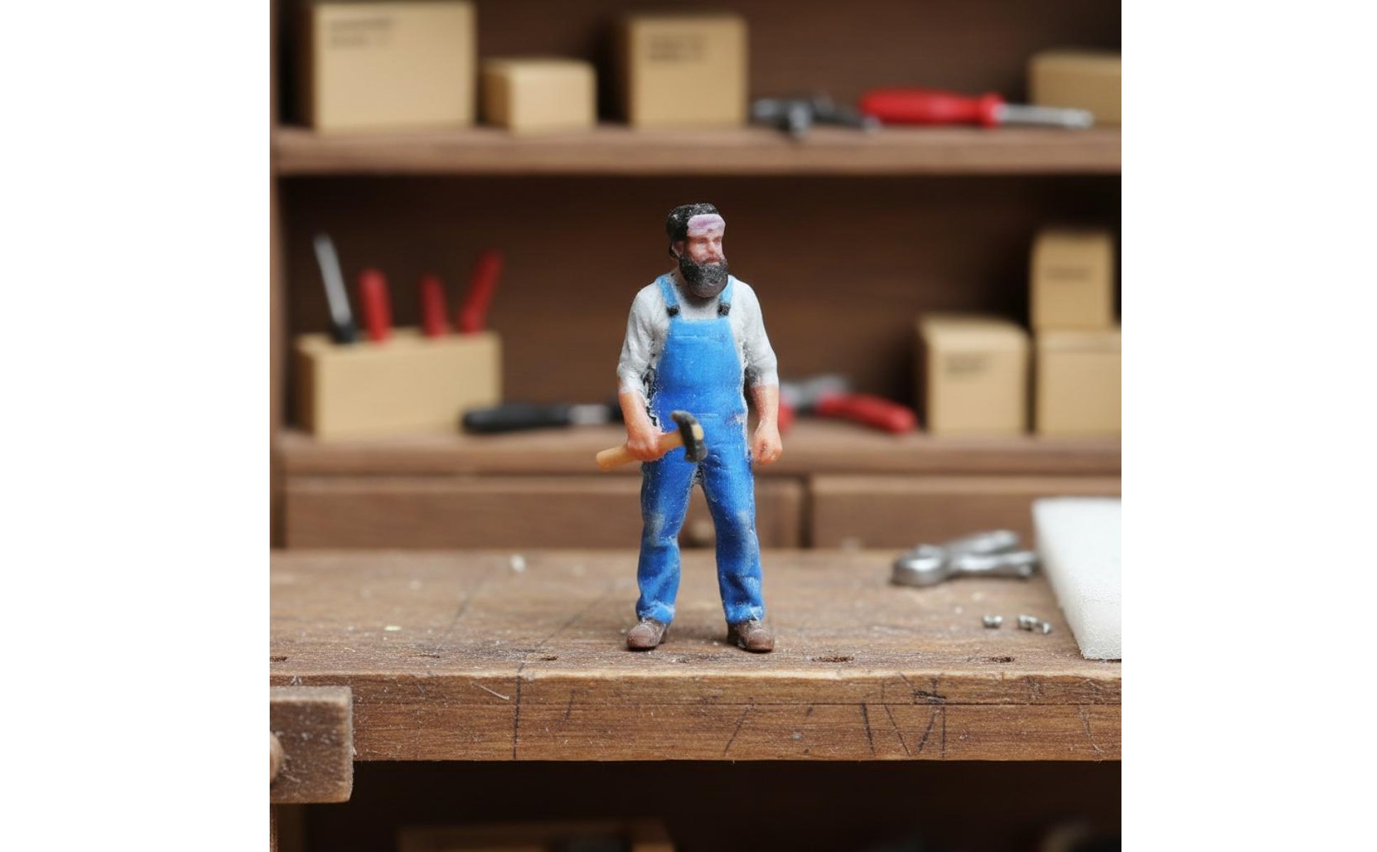 1/64 Scale Worker Figure 3D Printed 1/64 Scale People Model Highly Detailed