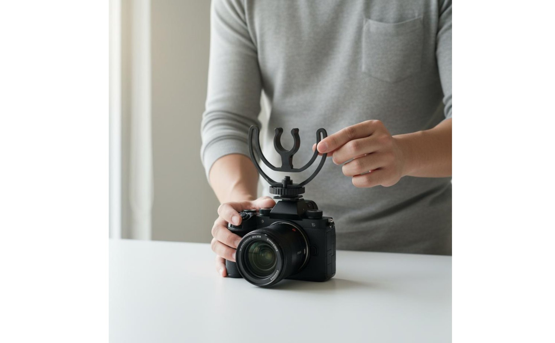 DSLR-Mikrofonklemme stoßfest Blitzschuh-Mikrofonhalterung Leichtgewicht