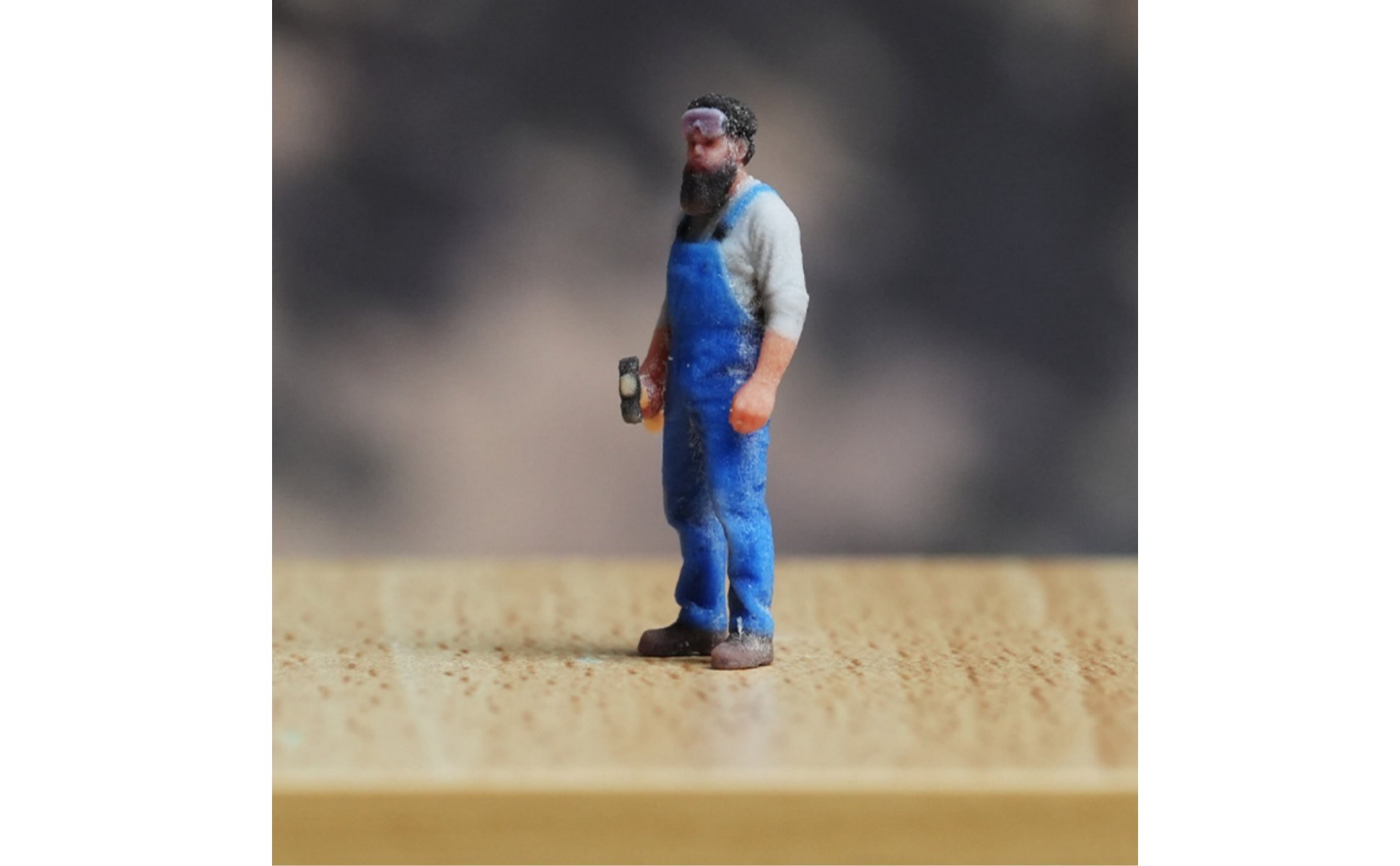 1/64 Scale Worker Figure 3D Printed 1/64 Scale People Model Highly Detailed