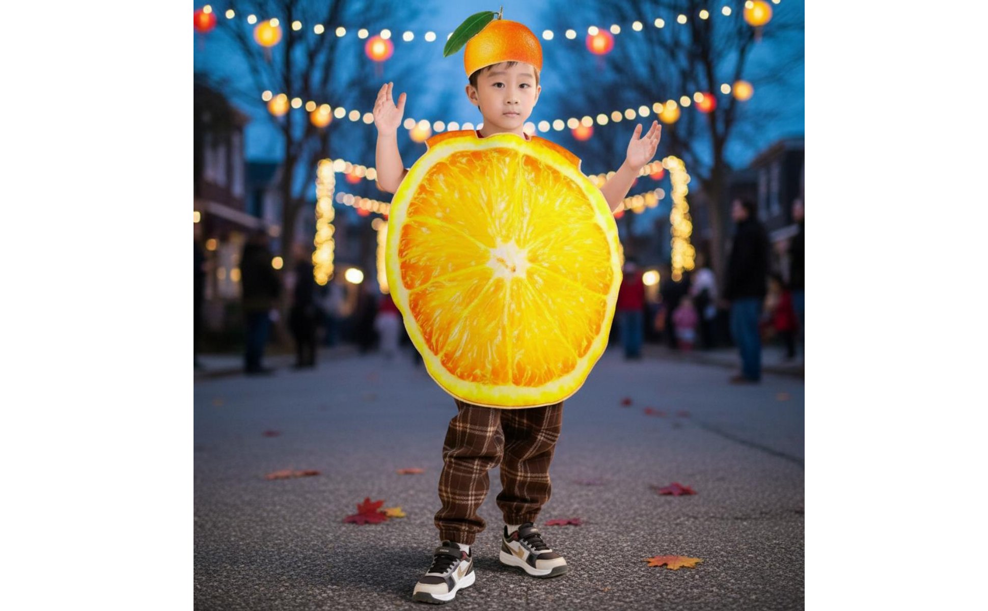 Orange Slice Costume Realistic Design Funny Orange Outfit 3D Effect for Adults
