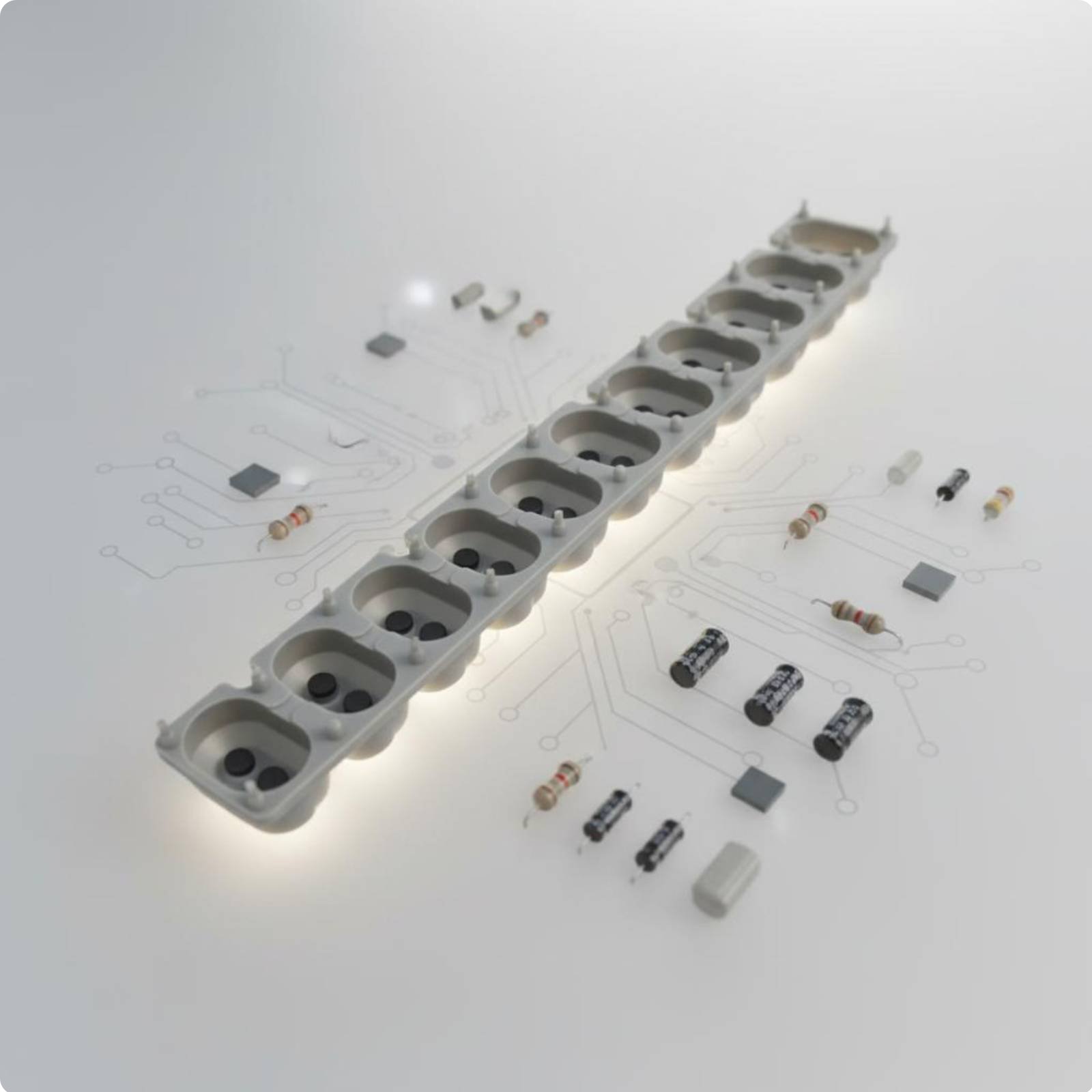 7-Key Conductive Rubber Strip Long-Lasting Silicone Keyboard Contact Membrane