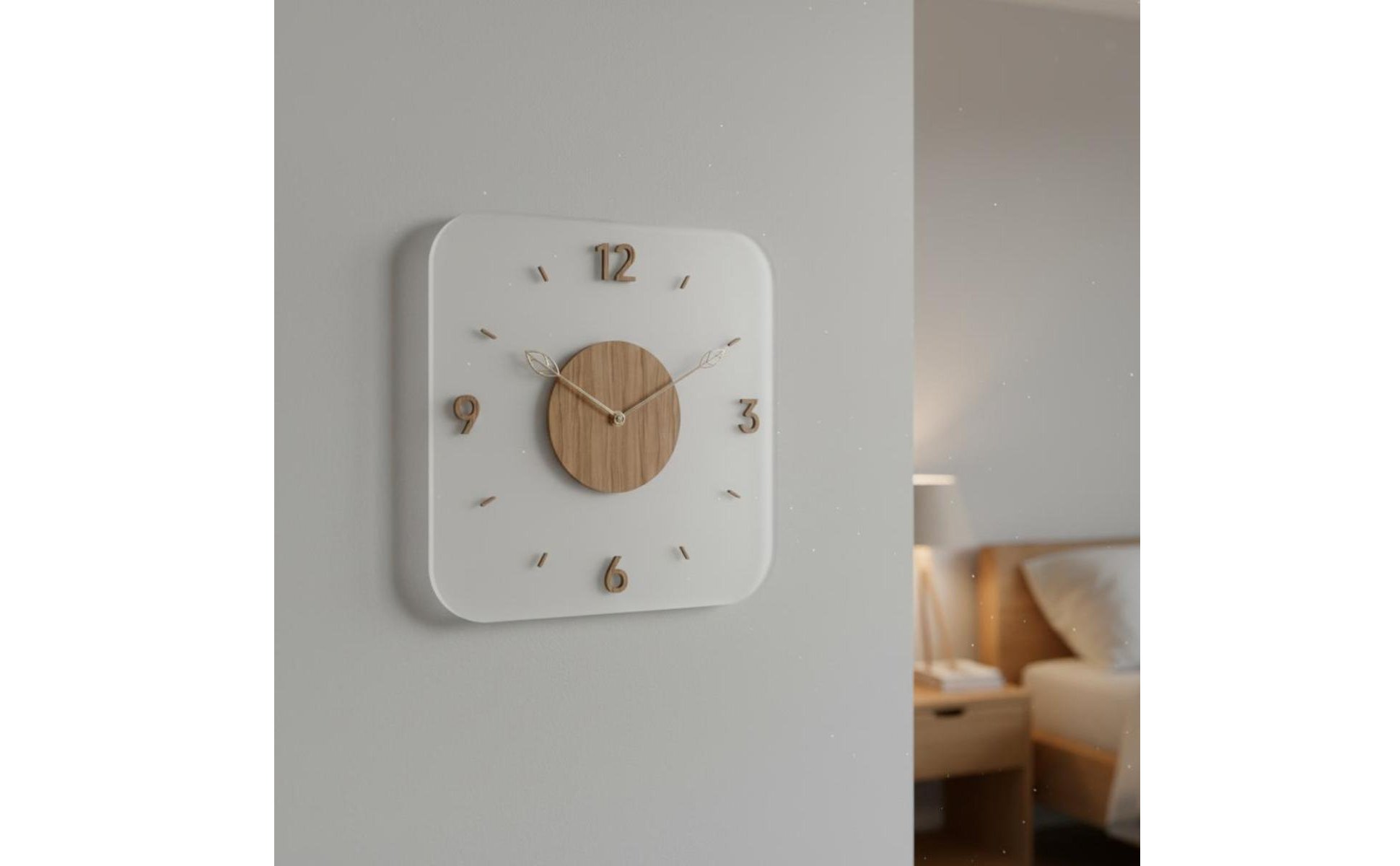 Floating Number Wall Clock Non-Ticking for Living Room, Bedroom