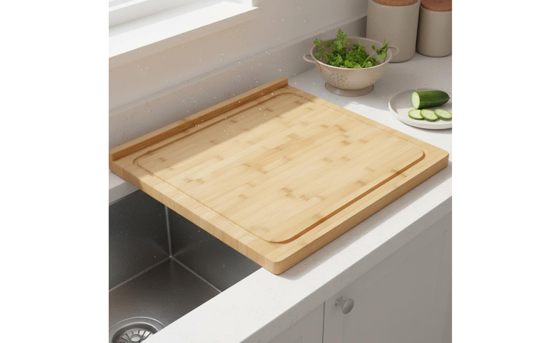 Over the Sink Board Multipurpose Countertop Kneading Board for Kitchen
