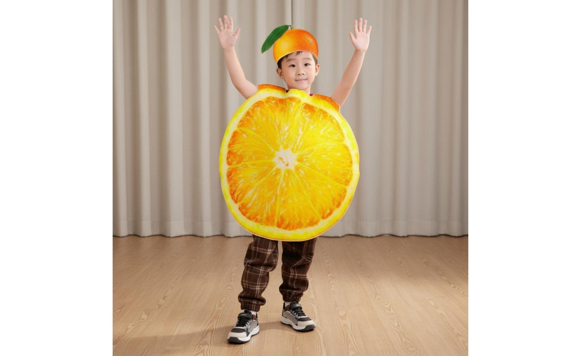 Orange Slice Costume Realistic Design Funny Orange Outfit 3D Effect for Adults