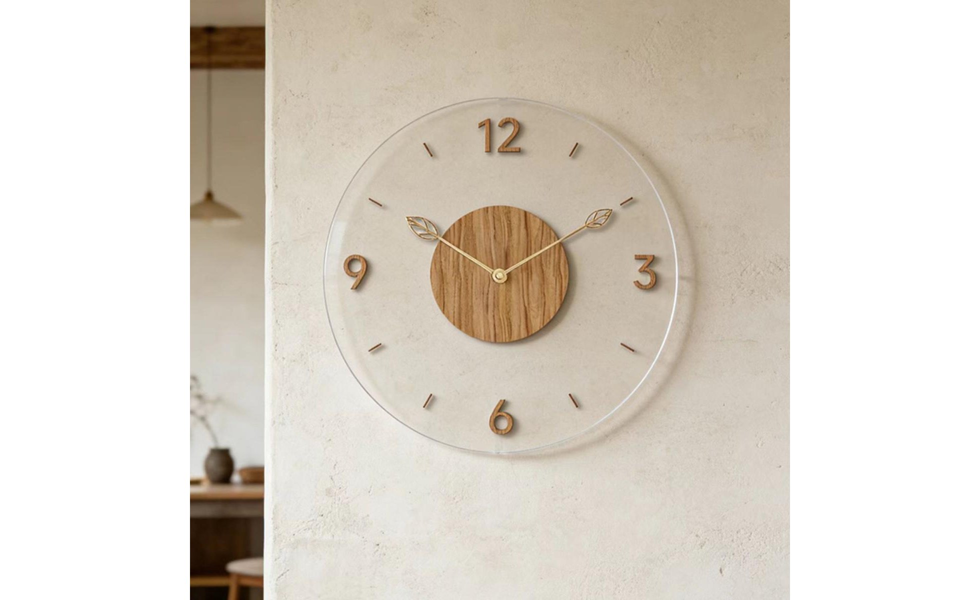 Floating Number Wall Clock Non-Ticking for Living Room, Bedroom