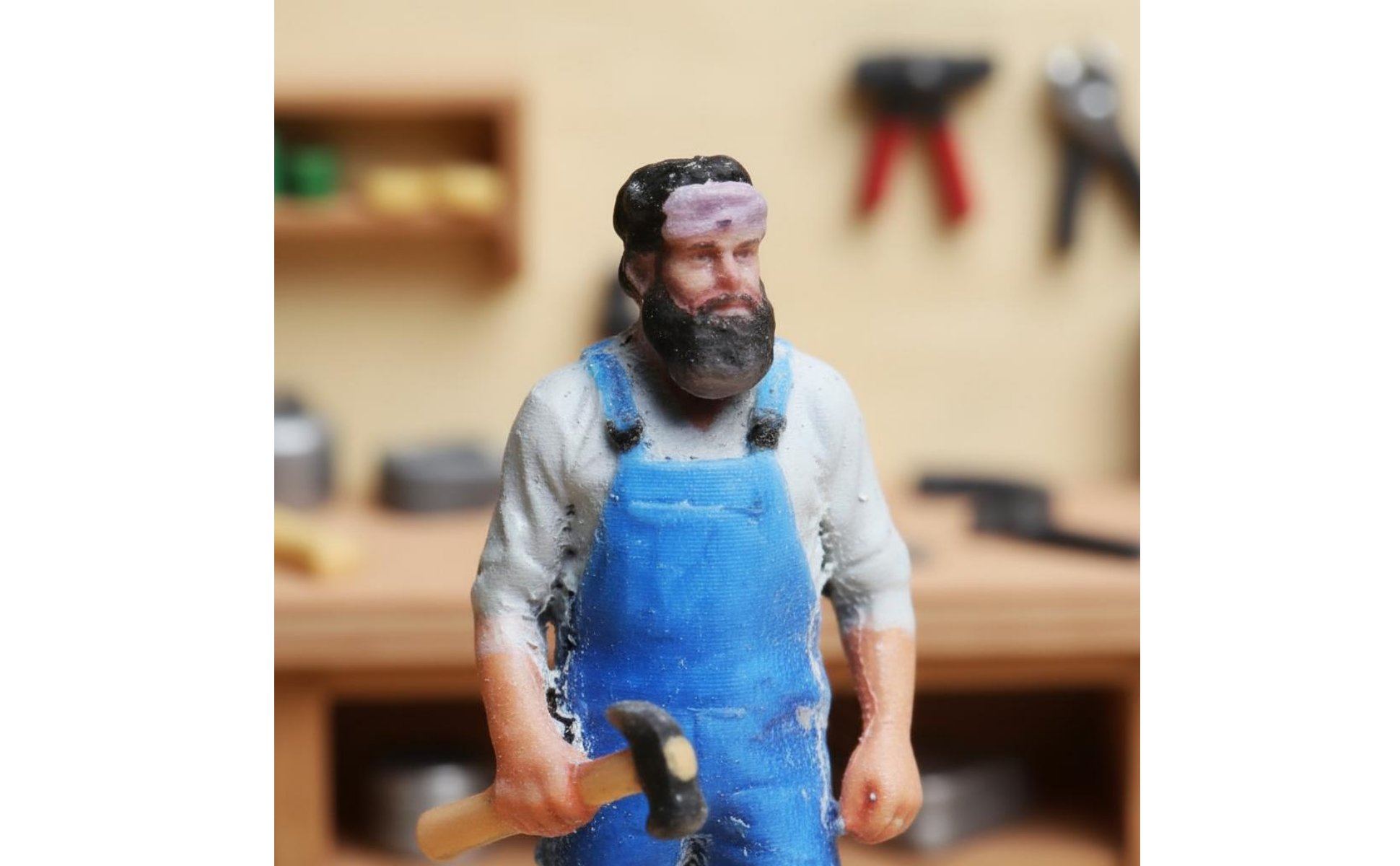 1/64 Scale Worker Figure 3D Printed 1/64 Scale People Model Highly Detailed