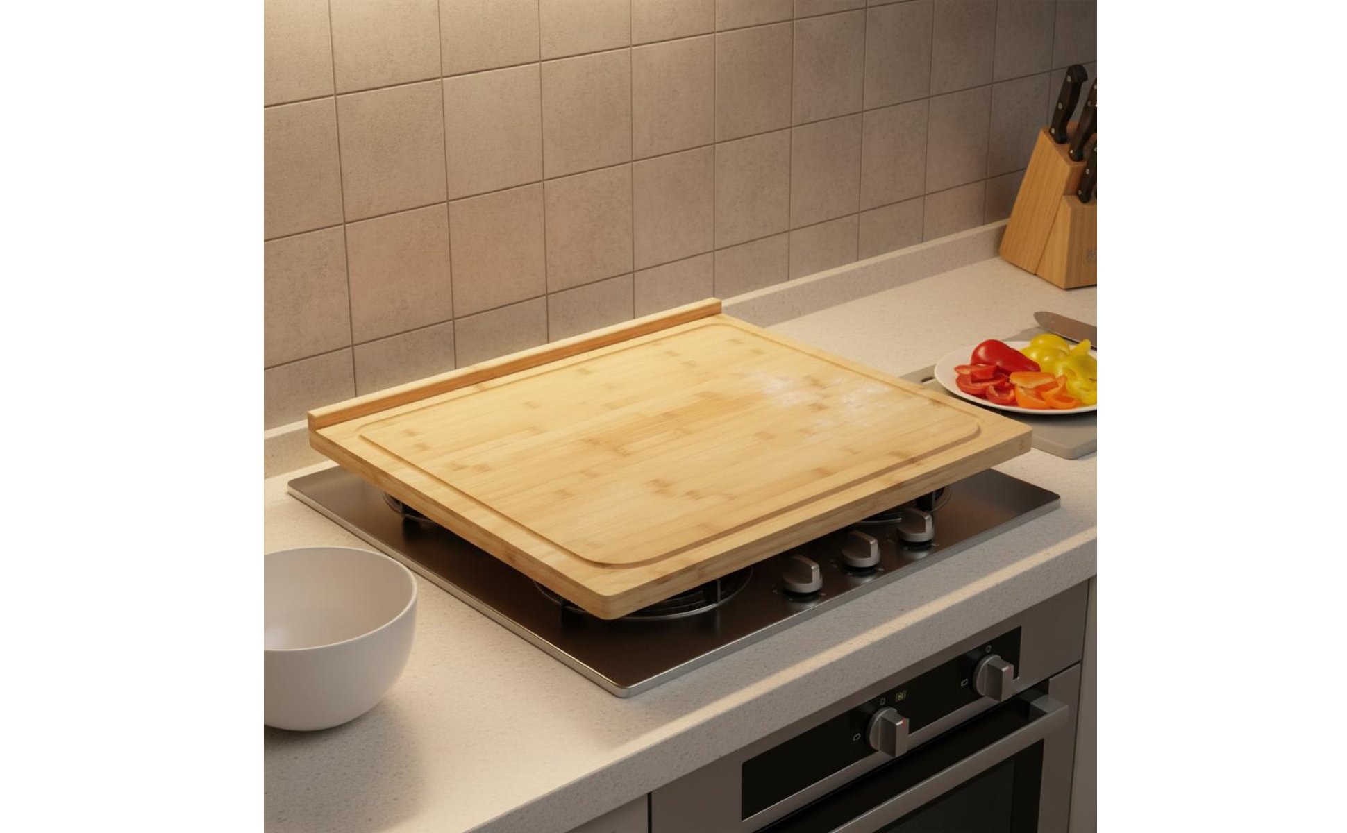 Over the Sink Board Multipurpose Countertop Kneading Board for Kitchen