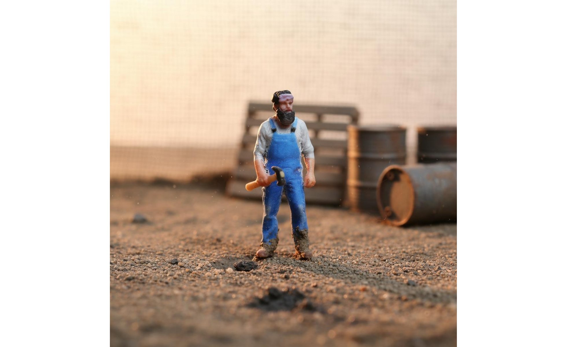 1/64 Scale Worker Figure 3D Printed 1/64 Scale People Model Highly Detailed