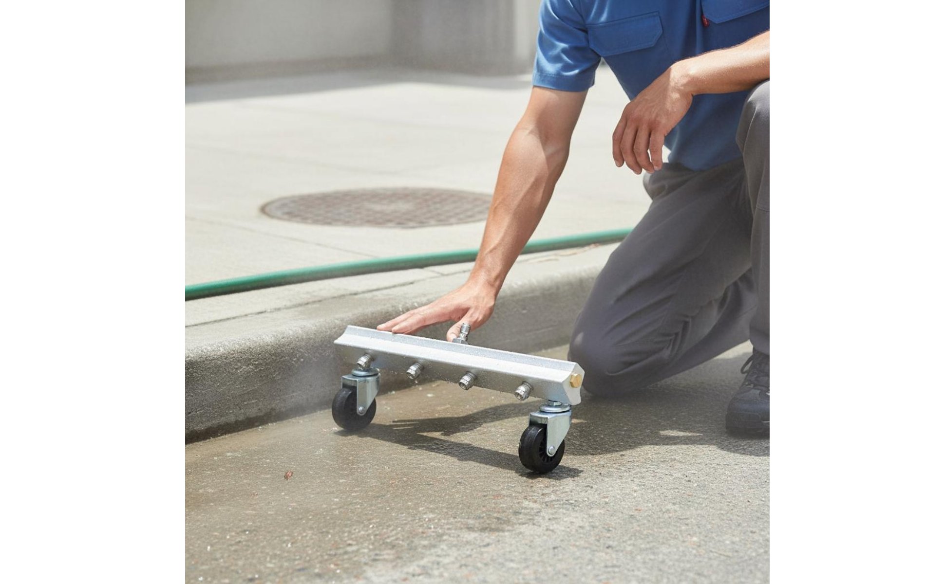 Undercarriage Cleaner Fan-Shaped Spray Car Underbody Washer Roller Wheels