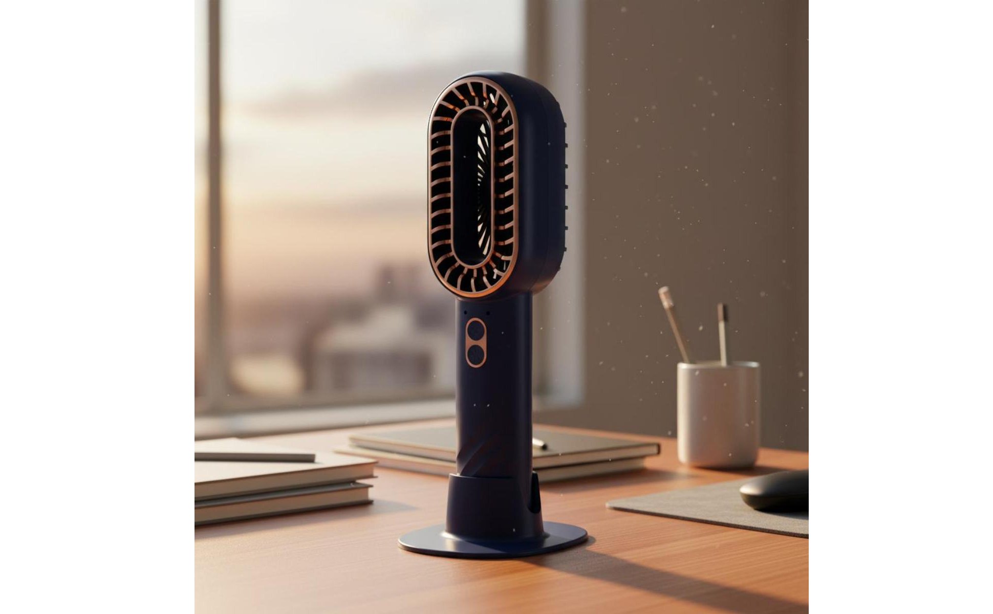 Handheld Cooling Fan Twin Blade Design Rechargeable Desk Fan for Outdoor, Travel