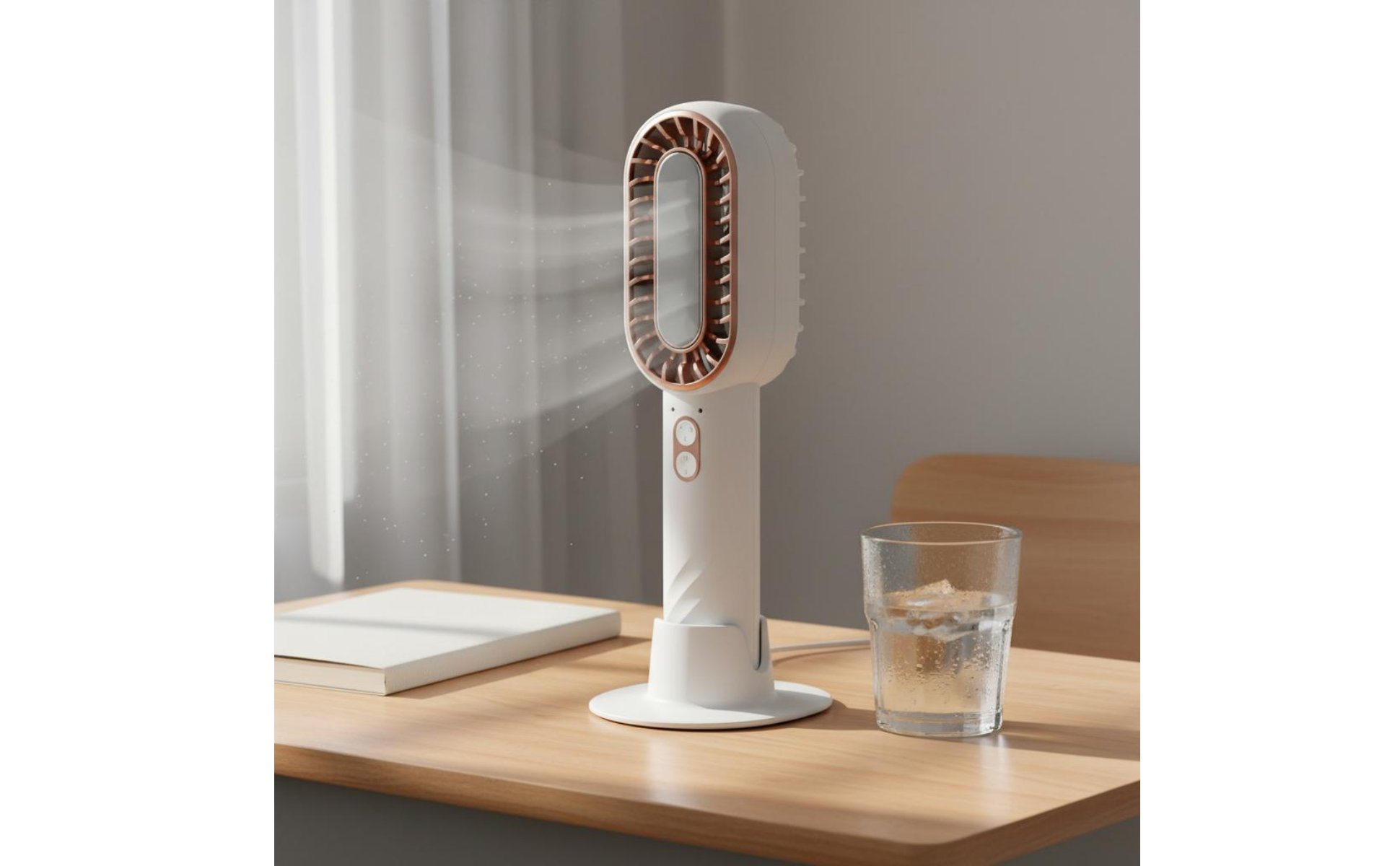 Handheld Cooling Fan Twin Blade Design Rechargeable Desk Fan for Outdoor, Travel