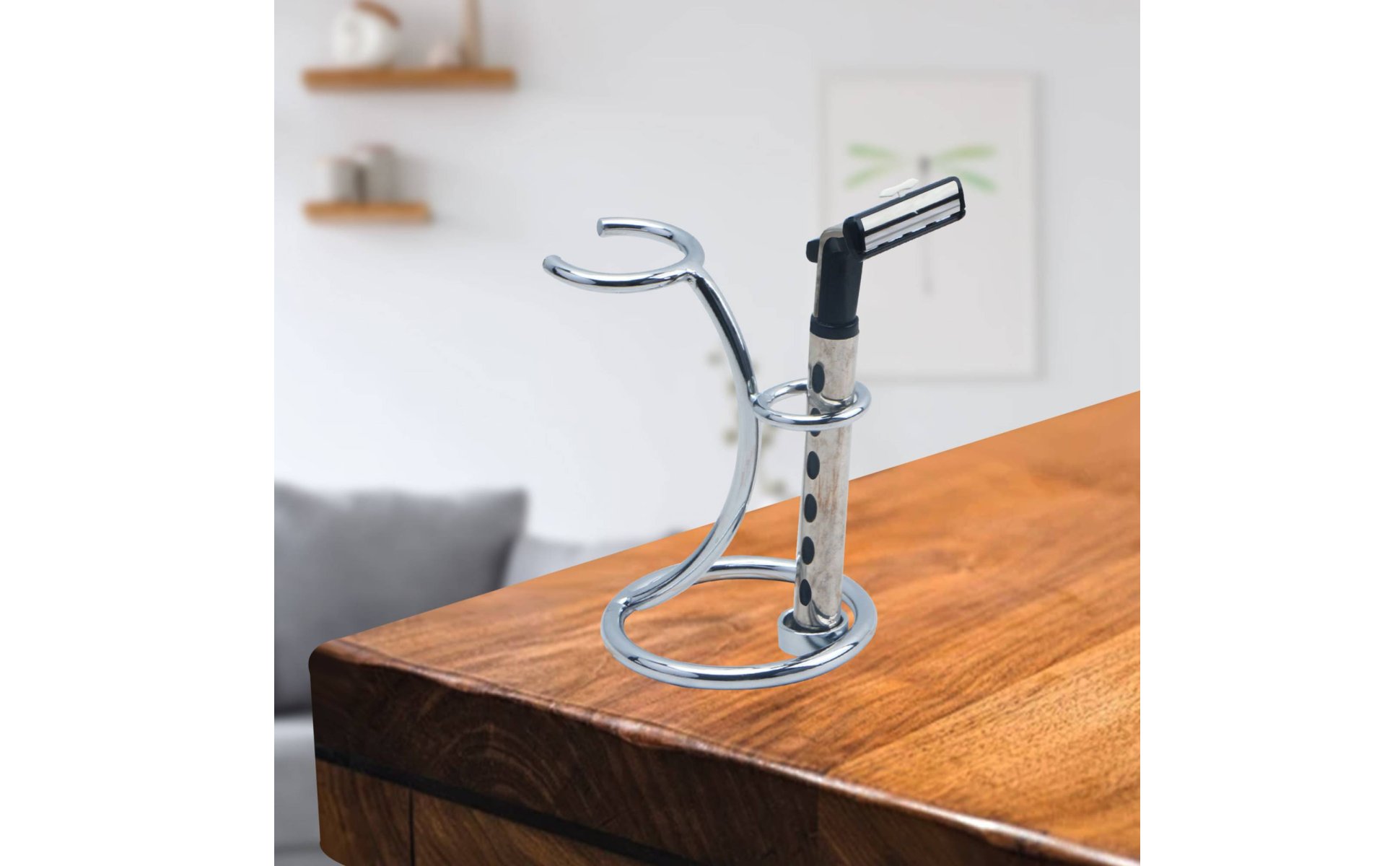 Razor and Brush Stand Long-Lasting Stainless Steel Shaving Holder Stable Base