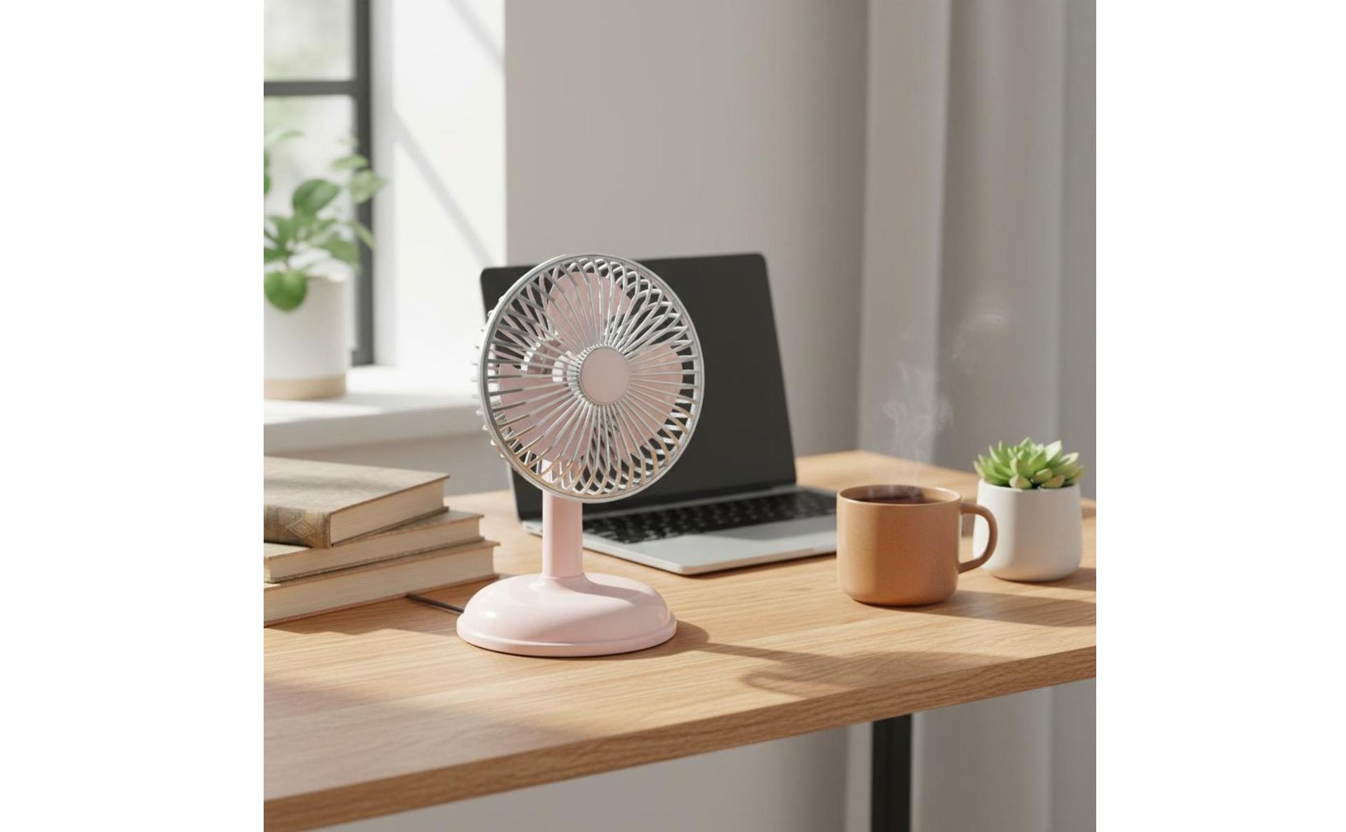 Retro Design Desk Fan Adjustable Head Portable USB Fan Easy to Clean