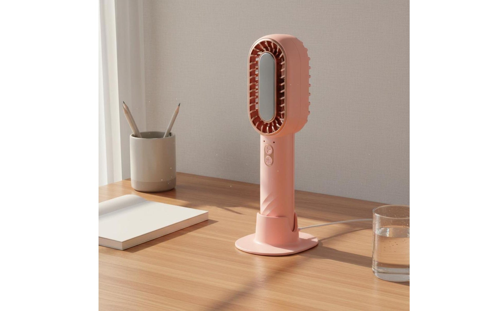 Handheld Cooling Fan Twin Blade Design Rechargeable Desk Fan for Outdoor, Travel