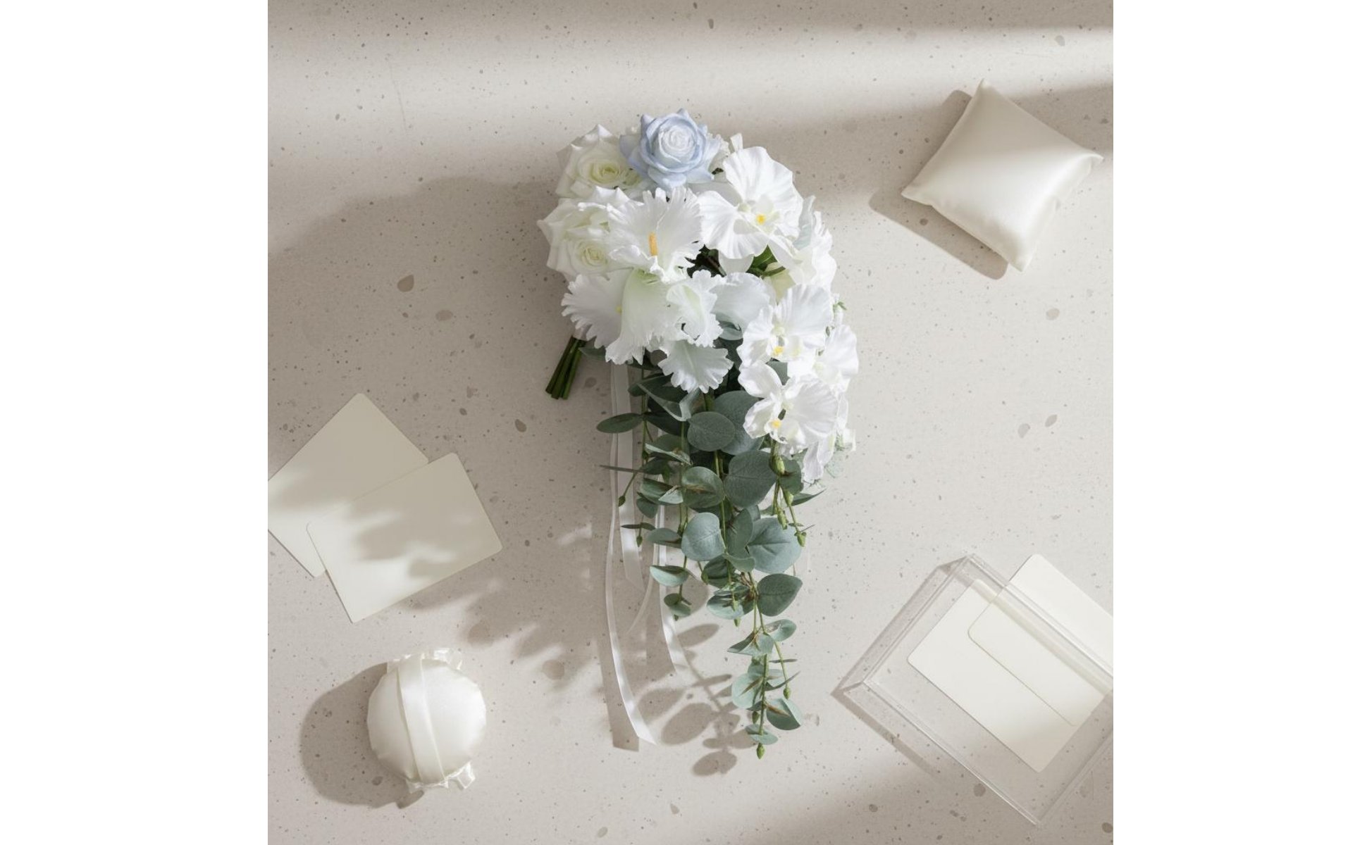 Waterfall Bridal Flower Arrangement Romantic Design Cascading Wedding Flower