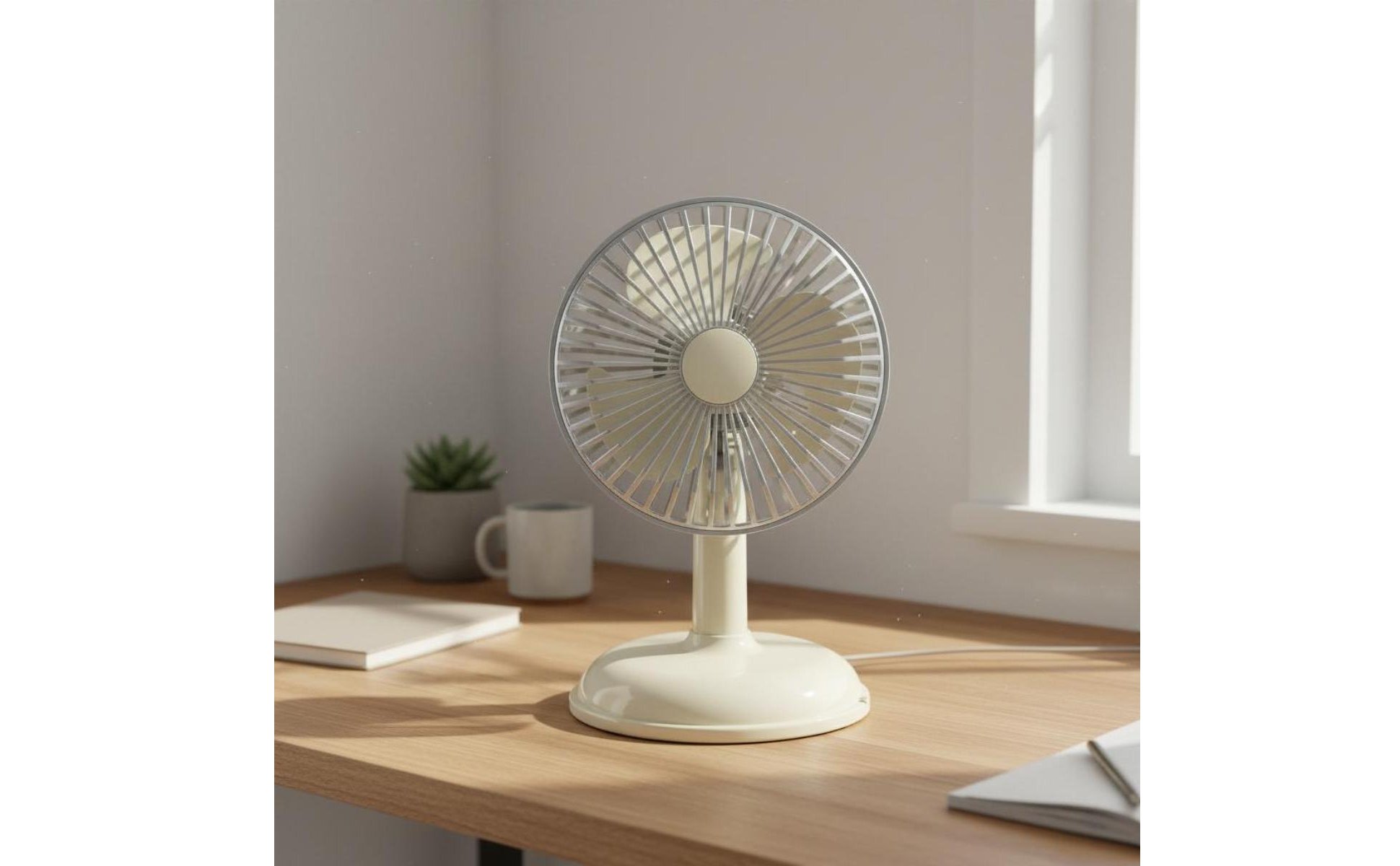 Retro Design Desk Fan Adjustable Head Portable USB Fan Easy to Clean