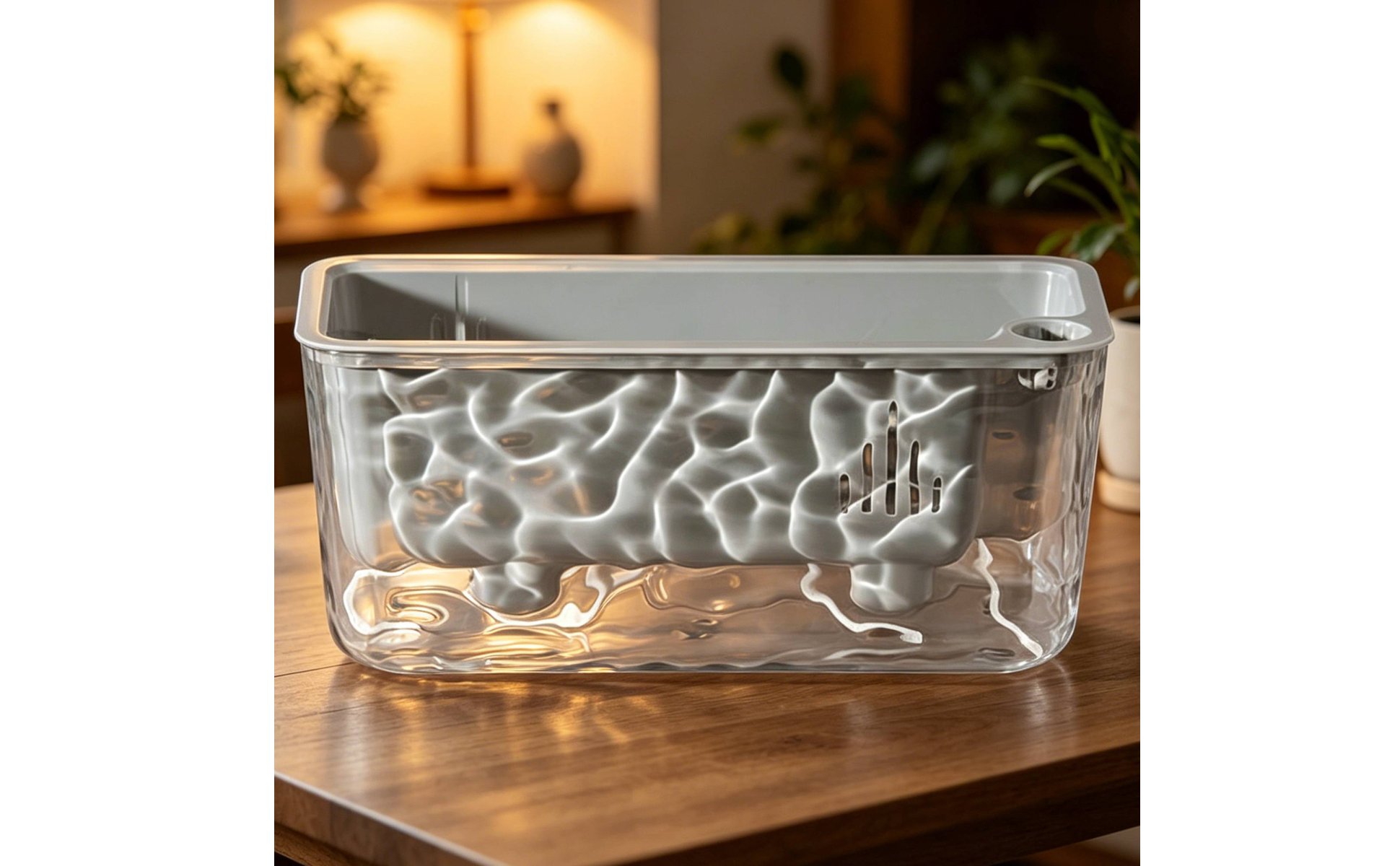 Self-Watering Planter Sturdy PET Material Transparent Plant Pot for Balcony